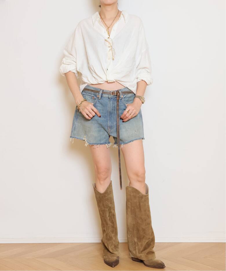 R13/アールサーティーン】STUDDED SKINNY ベルト（ベルト）｜MUSE de 