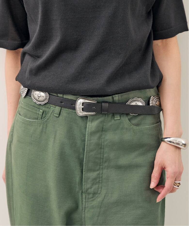 PUNTOVITA/プントヴィータ】 BLACK CONCHO BELT（ベルト）｜L  