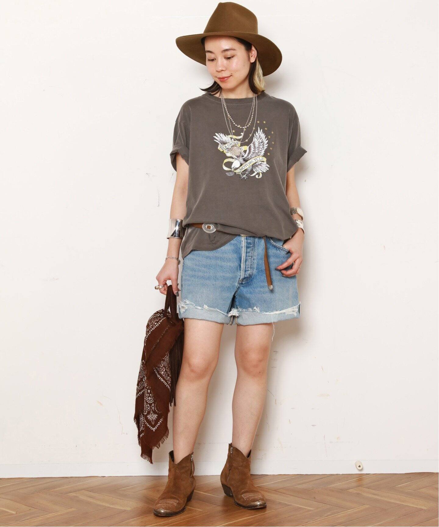 PUNTOVITA/プントヴィータ】CONCHO SUEDE BELT（ベルト）｜AP