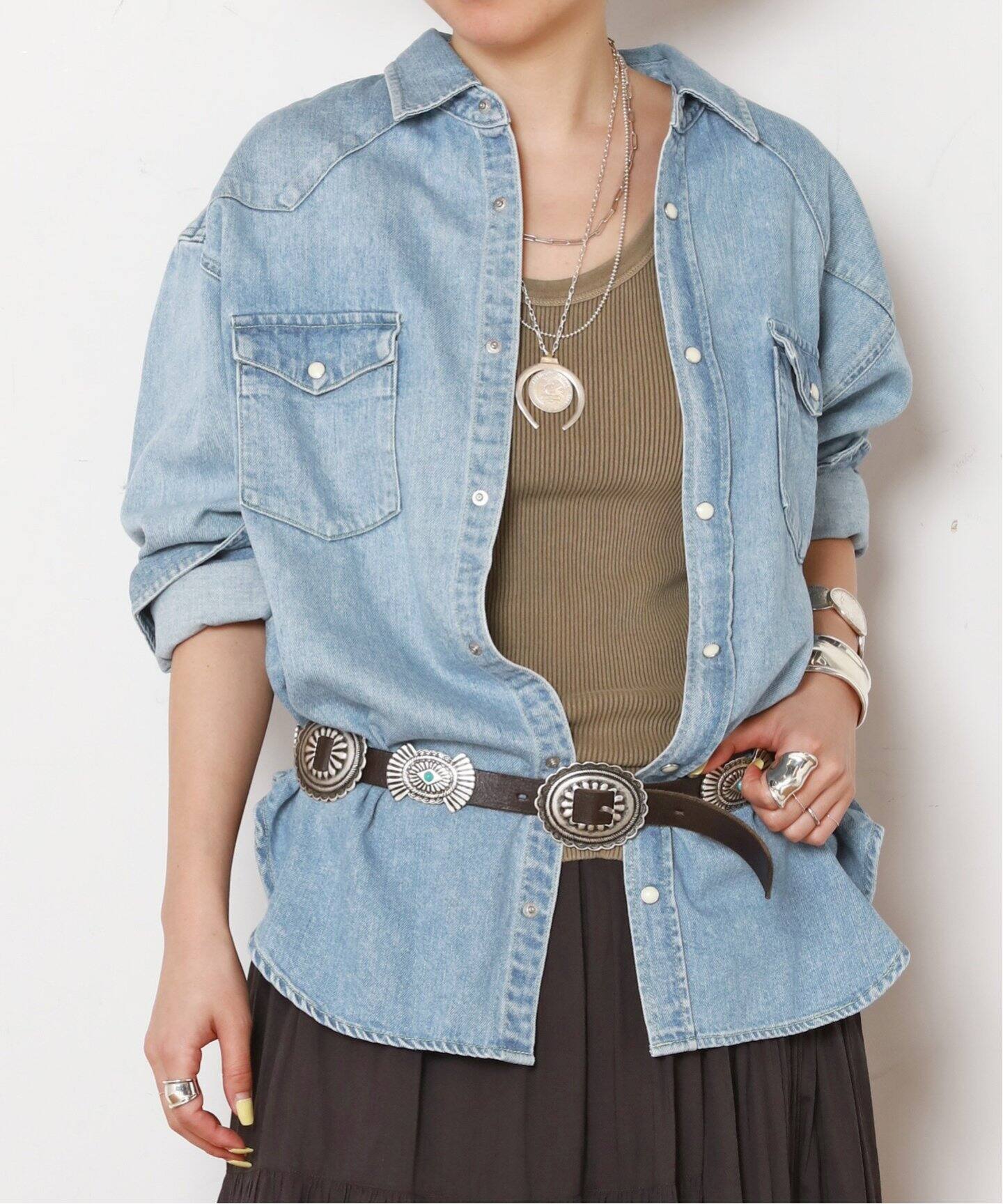 PUNTOVITA/プントヴィータ】CONCHO LEATHER BELT（ベルト）｜AP STUDIO