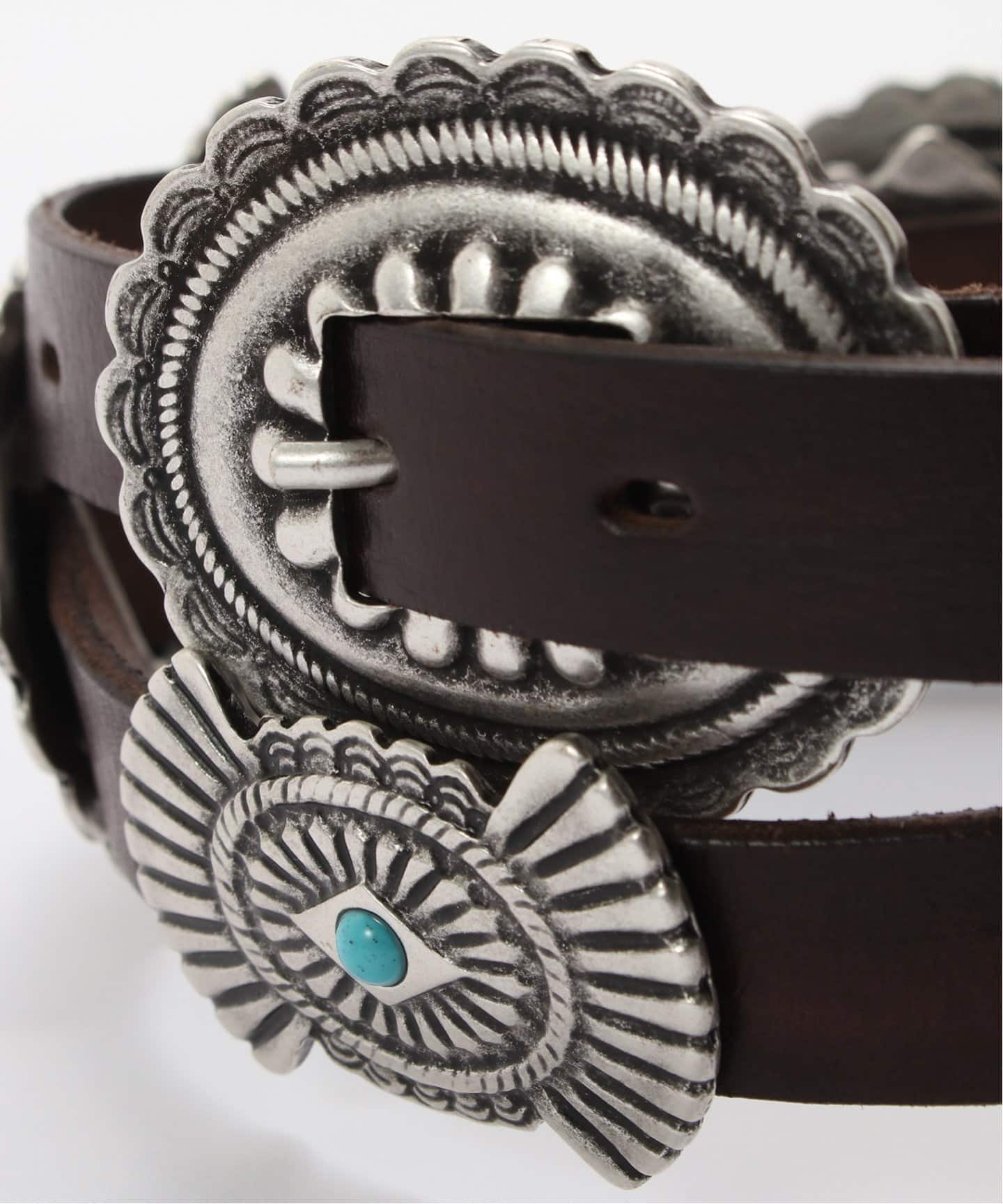 小物 puntovita Concho leather belt Puntovita / Concho Belt 75 Brown Women | eBay