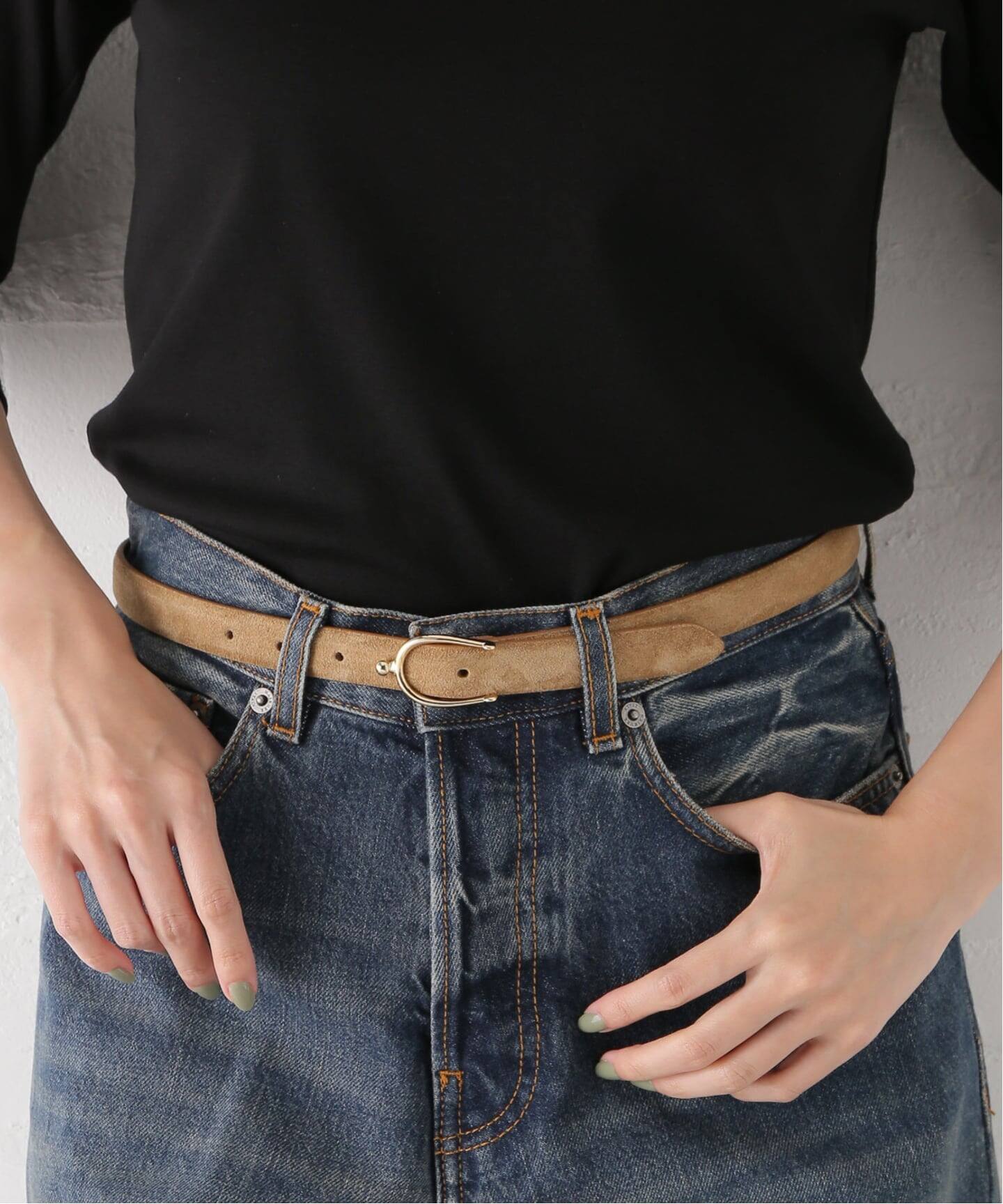 IENA❗️イエナ　マヌエラ　レザーゴールドバックルベルト　レディース　プラージュ IENA（イエナ）の「【MANUELA/マヌエラ】ゴールドバックルベルト