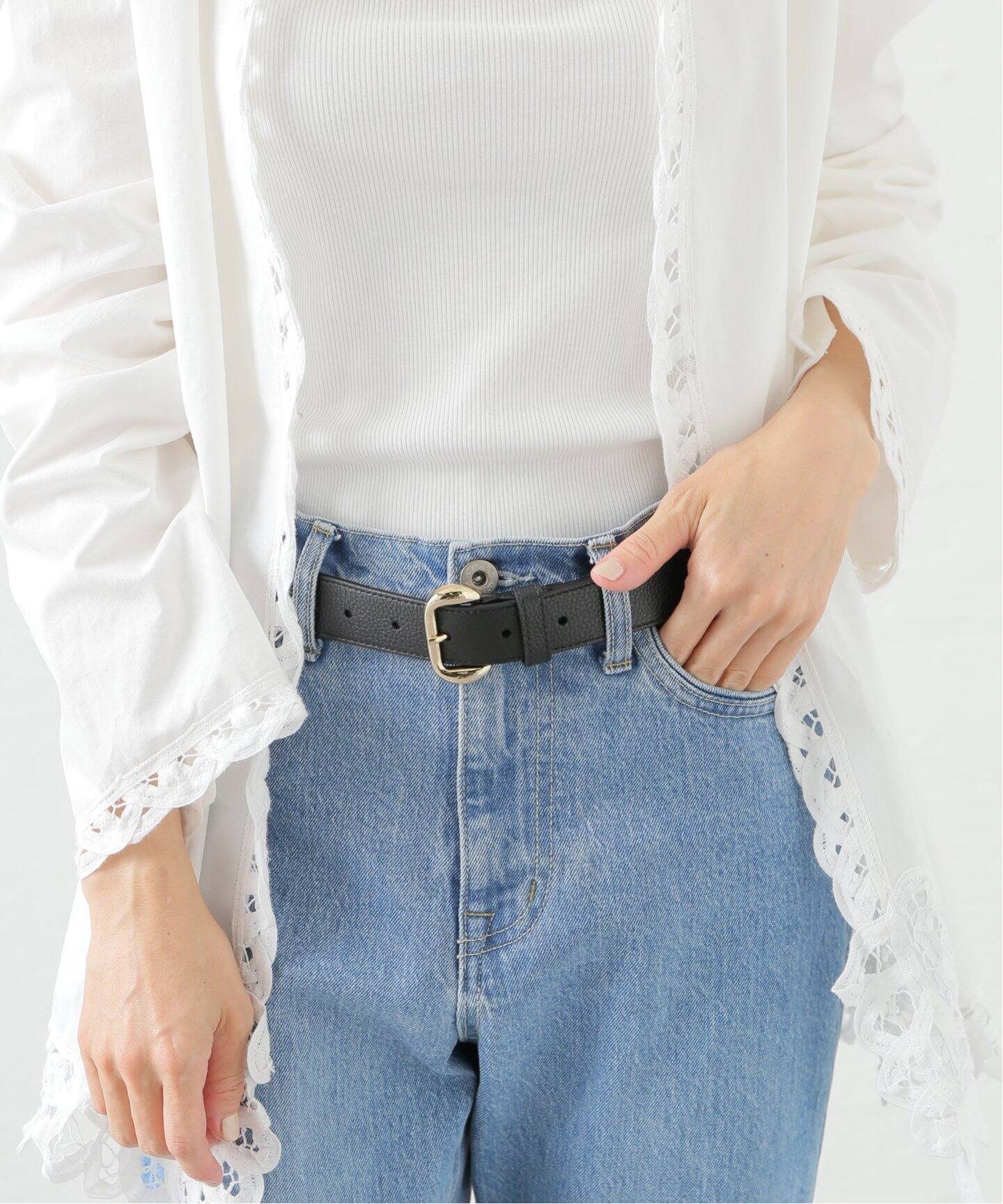 Plage アトリエ アンボワーズ HBUCKLE ベルト /ブラック ATELIER AMBOISE / アトリエ アンボワーズ 別注 NUBUCK LEATHER