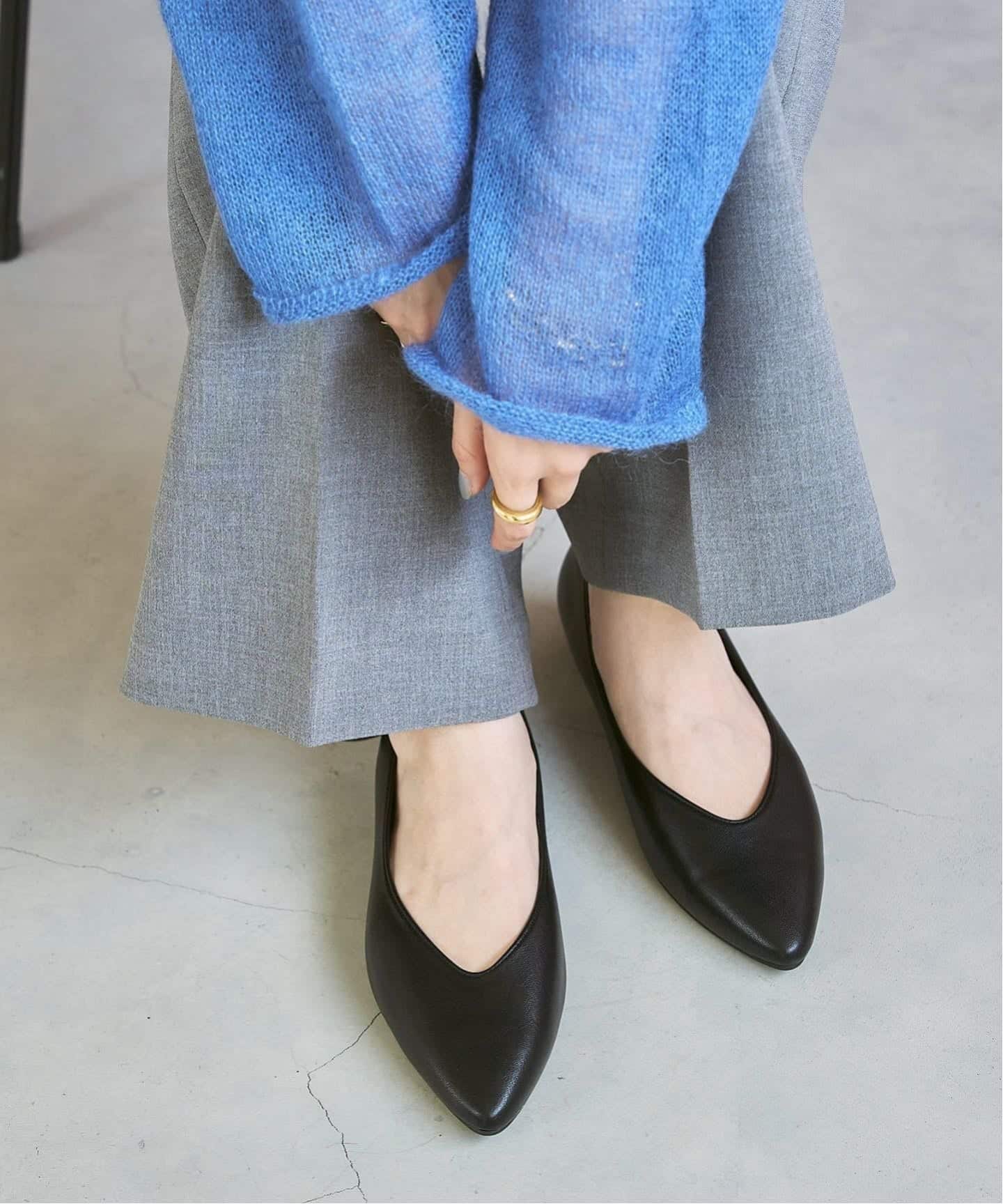 【Hanan】【新品】LE TALON ネイビー ビジュー フラット Hanan様専用】【新品】LE TALON ネイビー ビジュー フラット