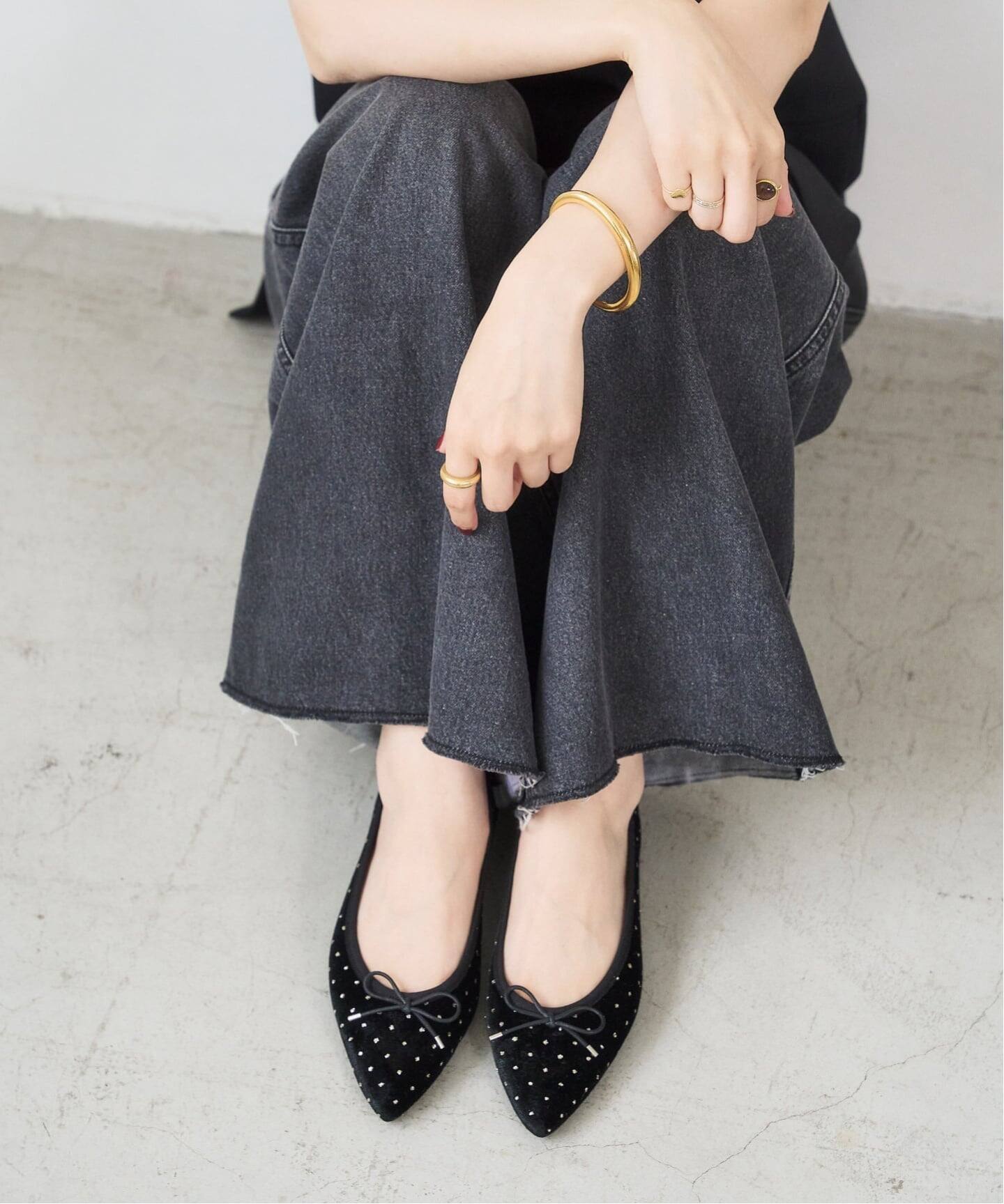 追加》ポインテッドグリッタードットバレエ（バレエシューズ）｜LE