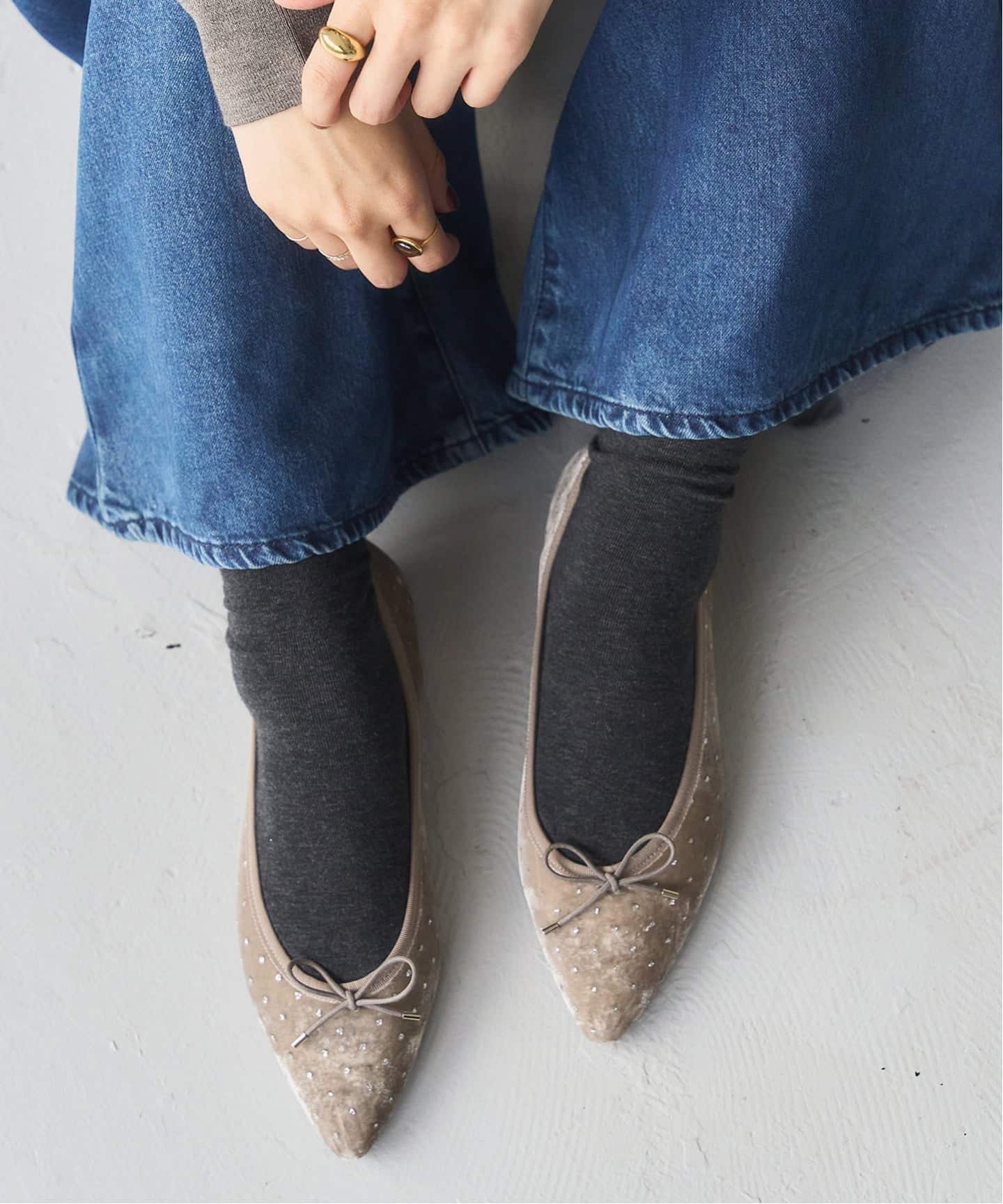 追加》ポインテッドグリッタードットバレエ（バレエシューズ）｜LE