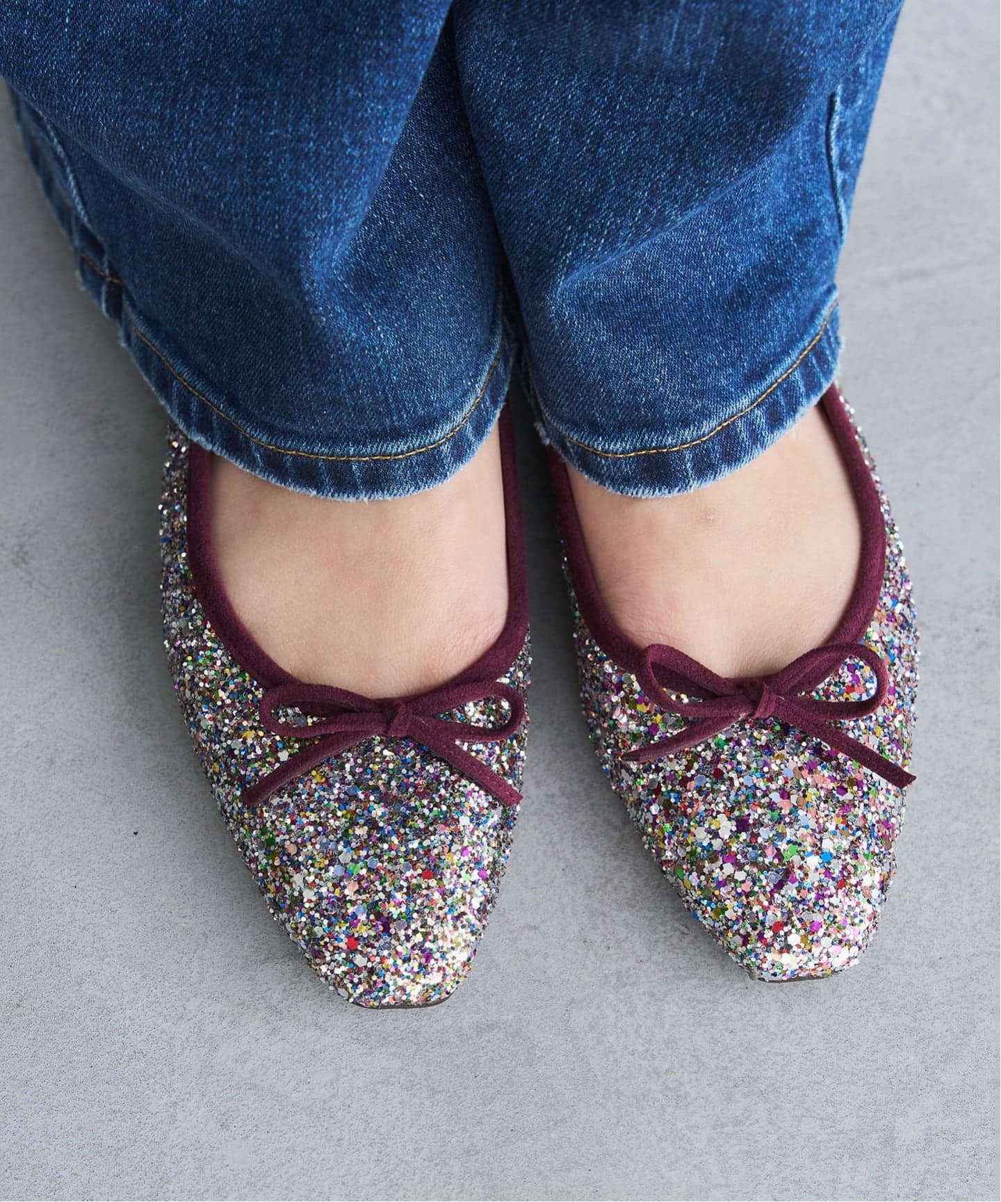 ルタロン　LE TALON フレンチスクエアバレエ　24㎝　ネイビー　グリッター フレンチスクエアバレエ（バレエシューズ）｜LE TALON（ルタロン