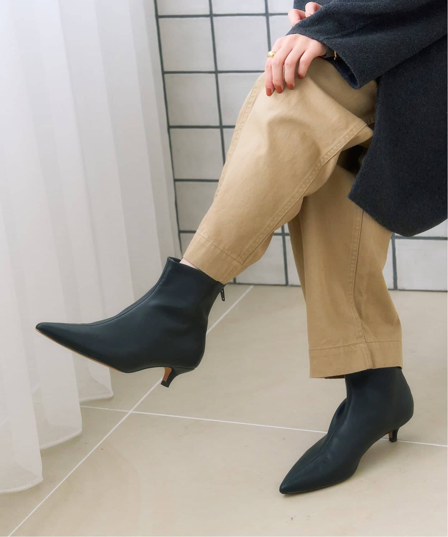 ルタロン（LE TALON）/4cmポインテッドショートブーツ 4cmポインテッドショートブーツ（ブーティ・ショートブーツ）｜LE