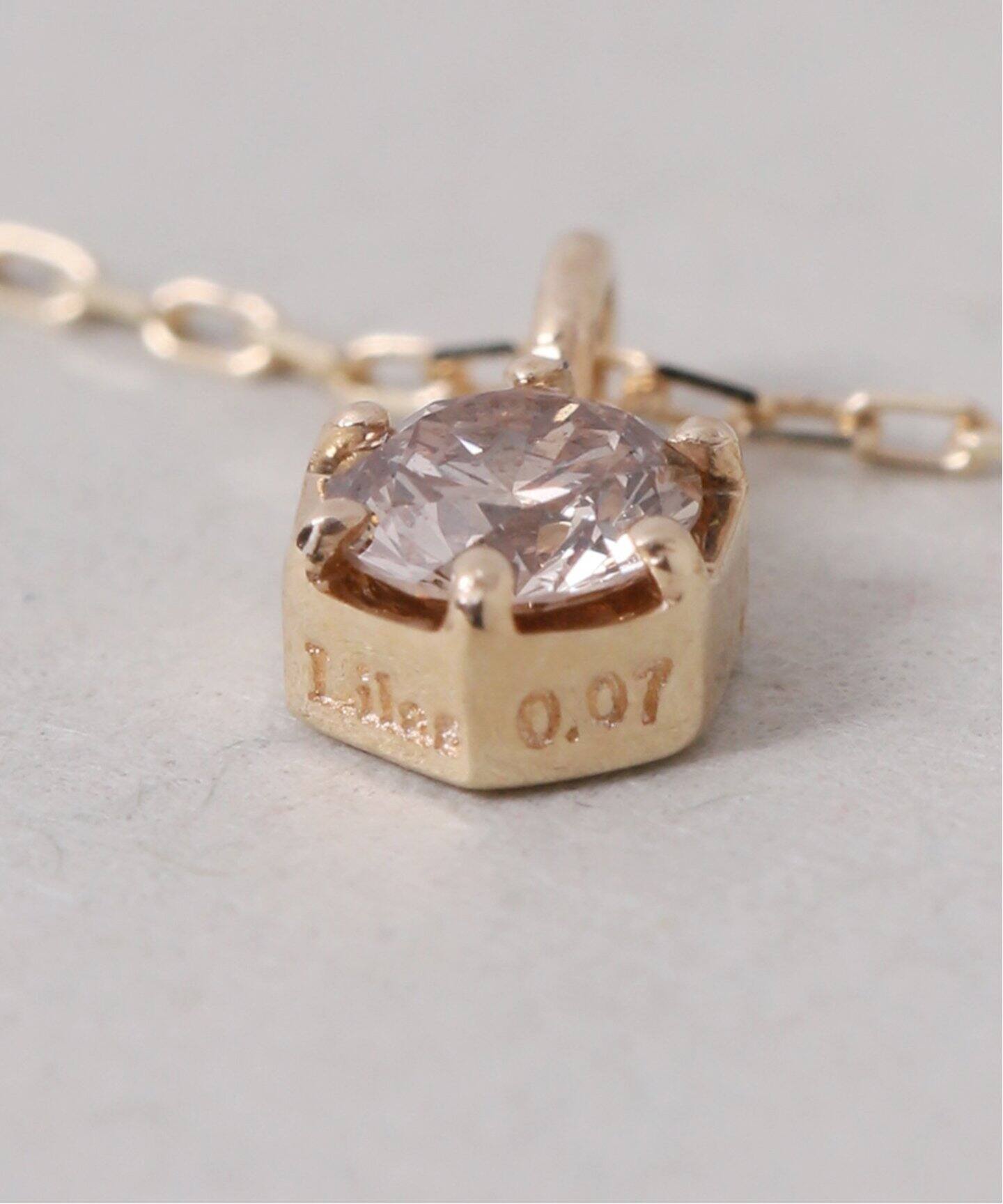 ブラウンH＆Cダイヤヘキサゴン40cmネックレス K10（ネックレス
