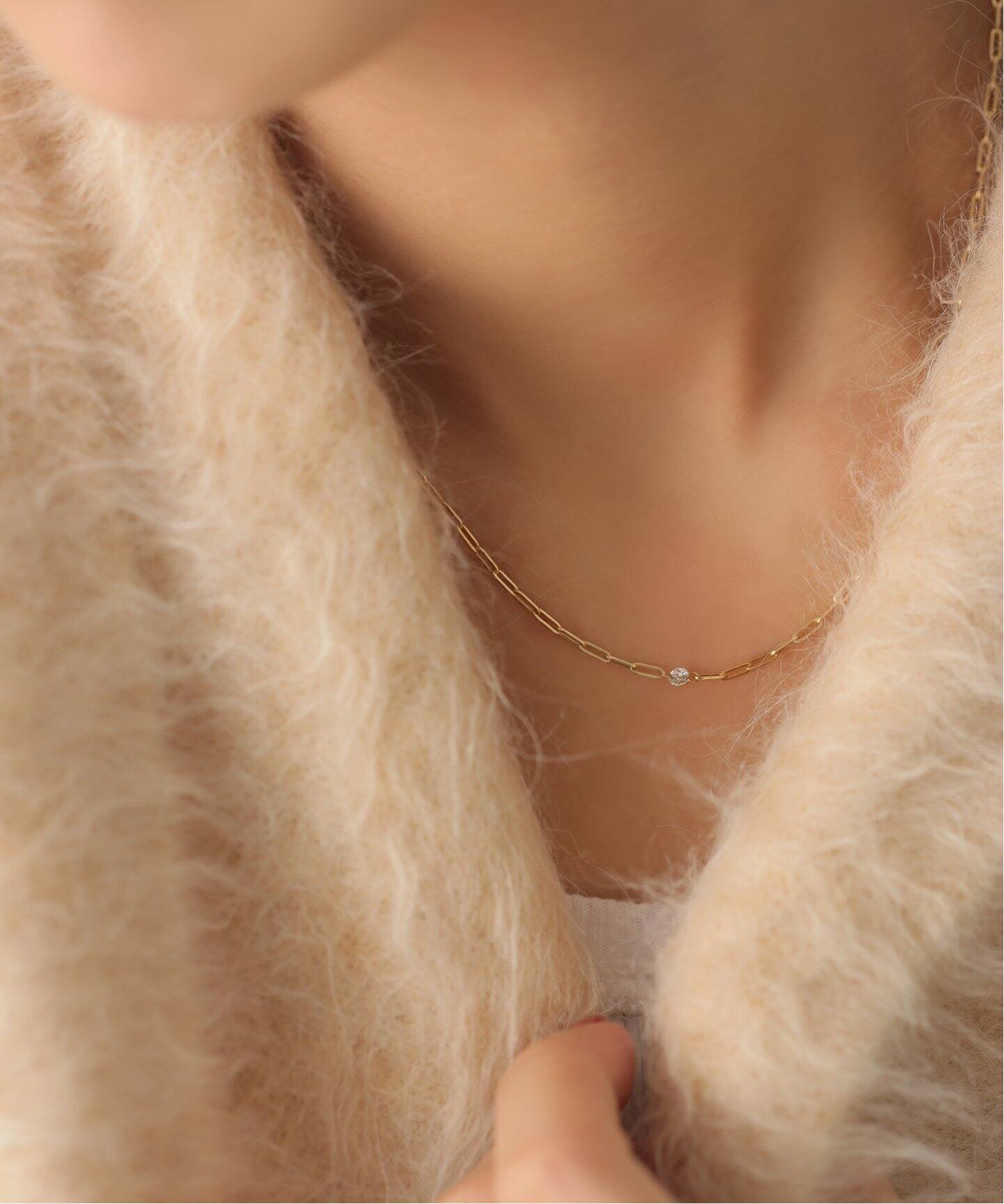 LILIさま専用 ブラックホールダイヤ1pネックレス K18（ネックレス）｜Lilas（リラ