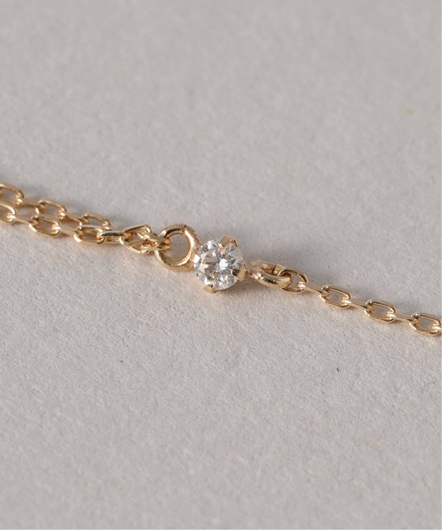 WEB限定》デュアルチェーンダイヤネックレス K10（ネックレス）｜Lilas