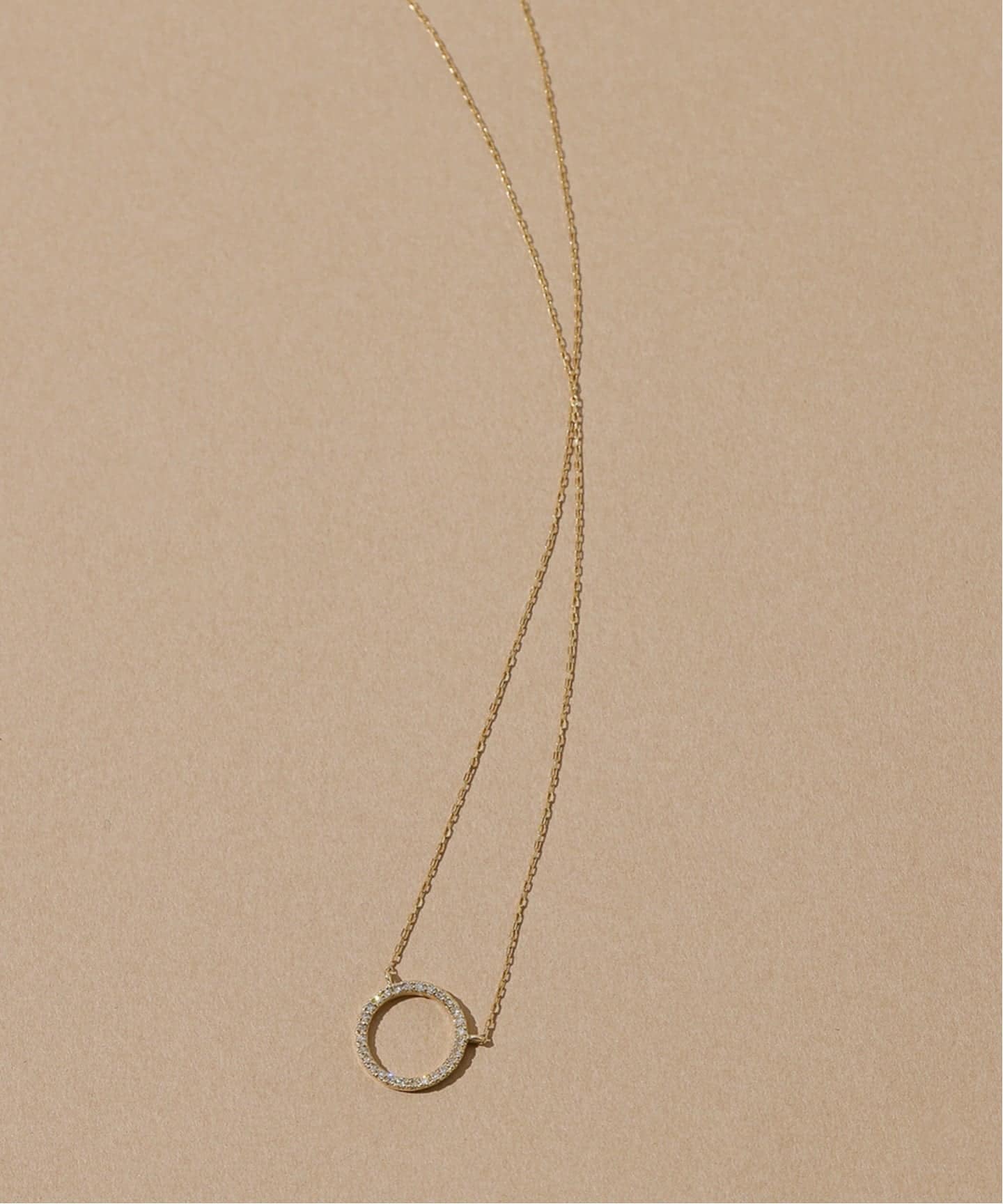 ★smile様★新品未使用★Lilas オーバルラインダイヤ40cmネックレス インディゴパール3mmサークルダイヤネックレス K10（ネックレス