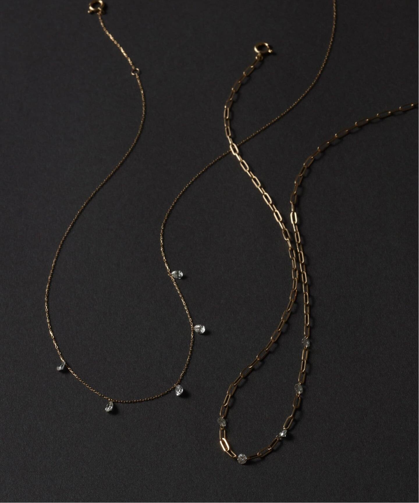 ペアシェイプホールダイヤ5pネックレス K18（ネックレス）｜Lilas