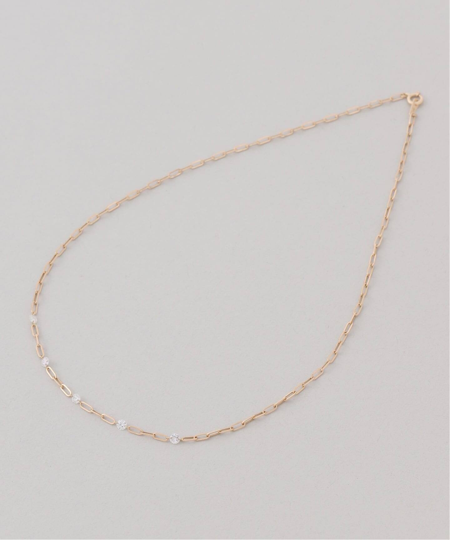 ホールダイヤ5pクリップチェーンネックレス K18（ネックレス）｜Lilas