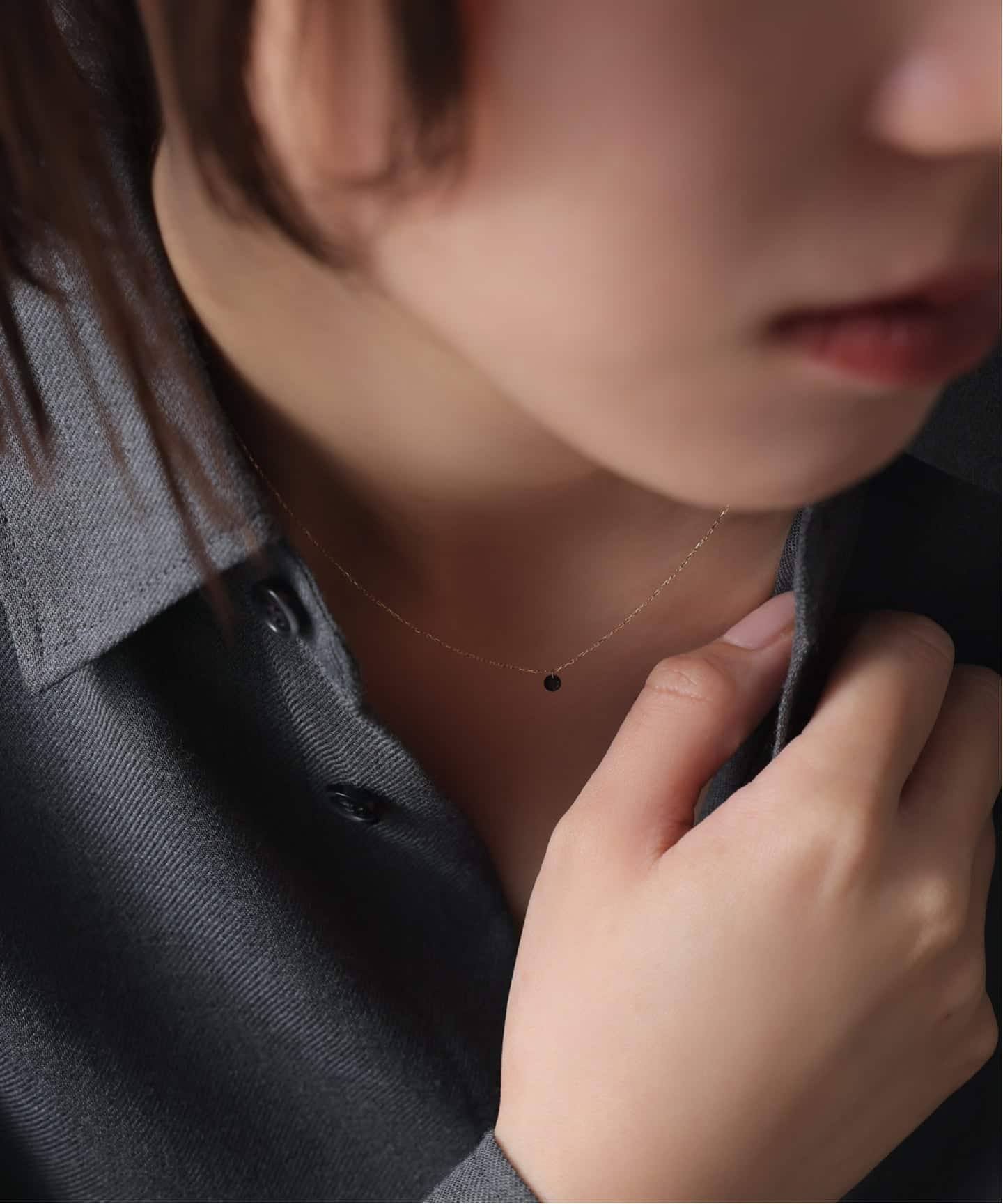 ブラックホールダイヤ1pネックレス K18（ネックレス）｜Lilas（リラ