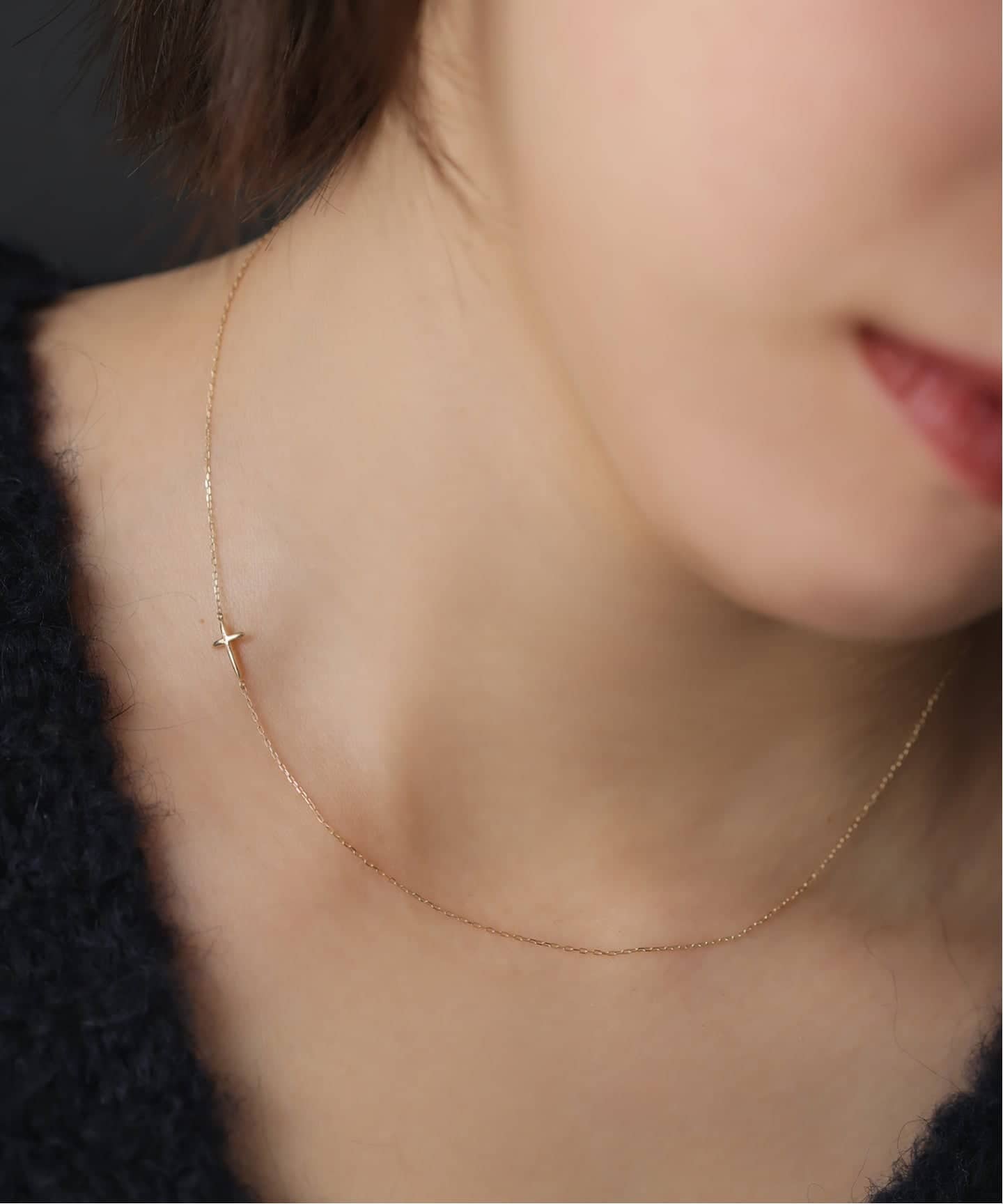 クロスダイヤネックレス K10（ネックレス）｜Lilas（リラ）の通販