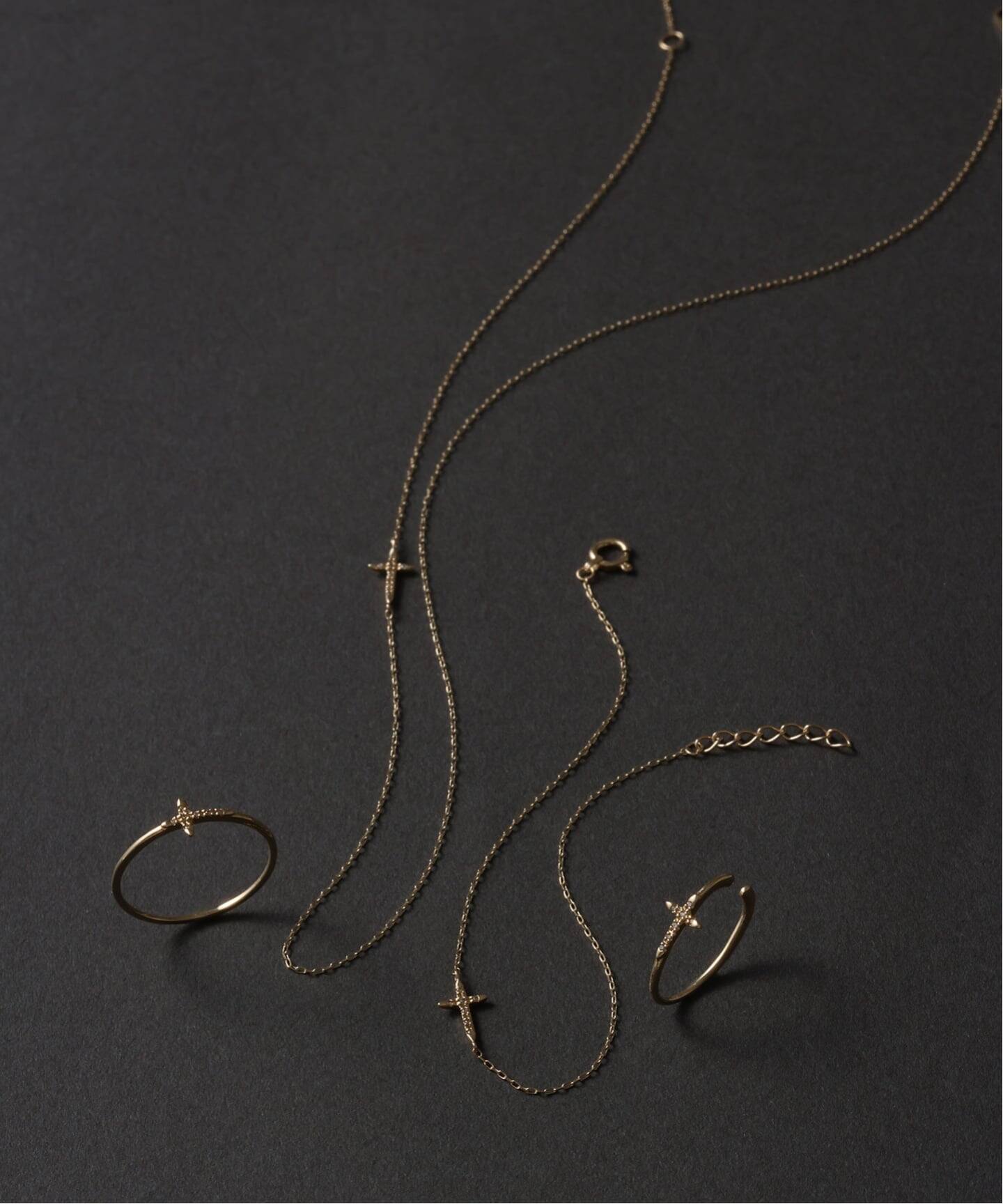 lilas クロスダイヤモチーフネックレスK10 クロスダイヤネックレス K10（ネックレス）｜Lilas（リラ）の通販