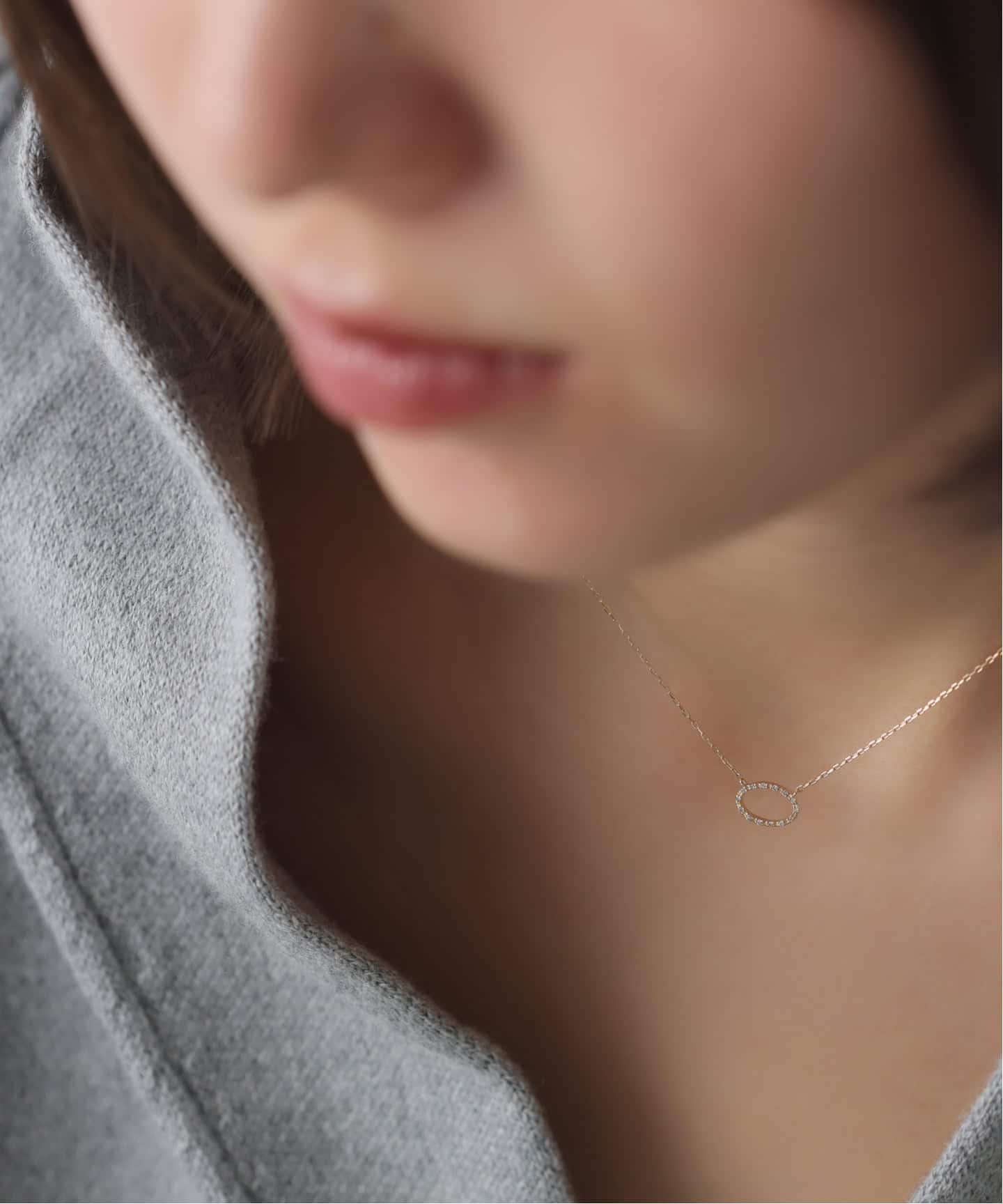 オーバルダイヤネックレス K10（ネックレス）｜Lilas（リラ）の通販