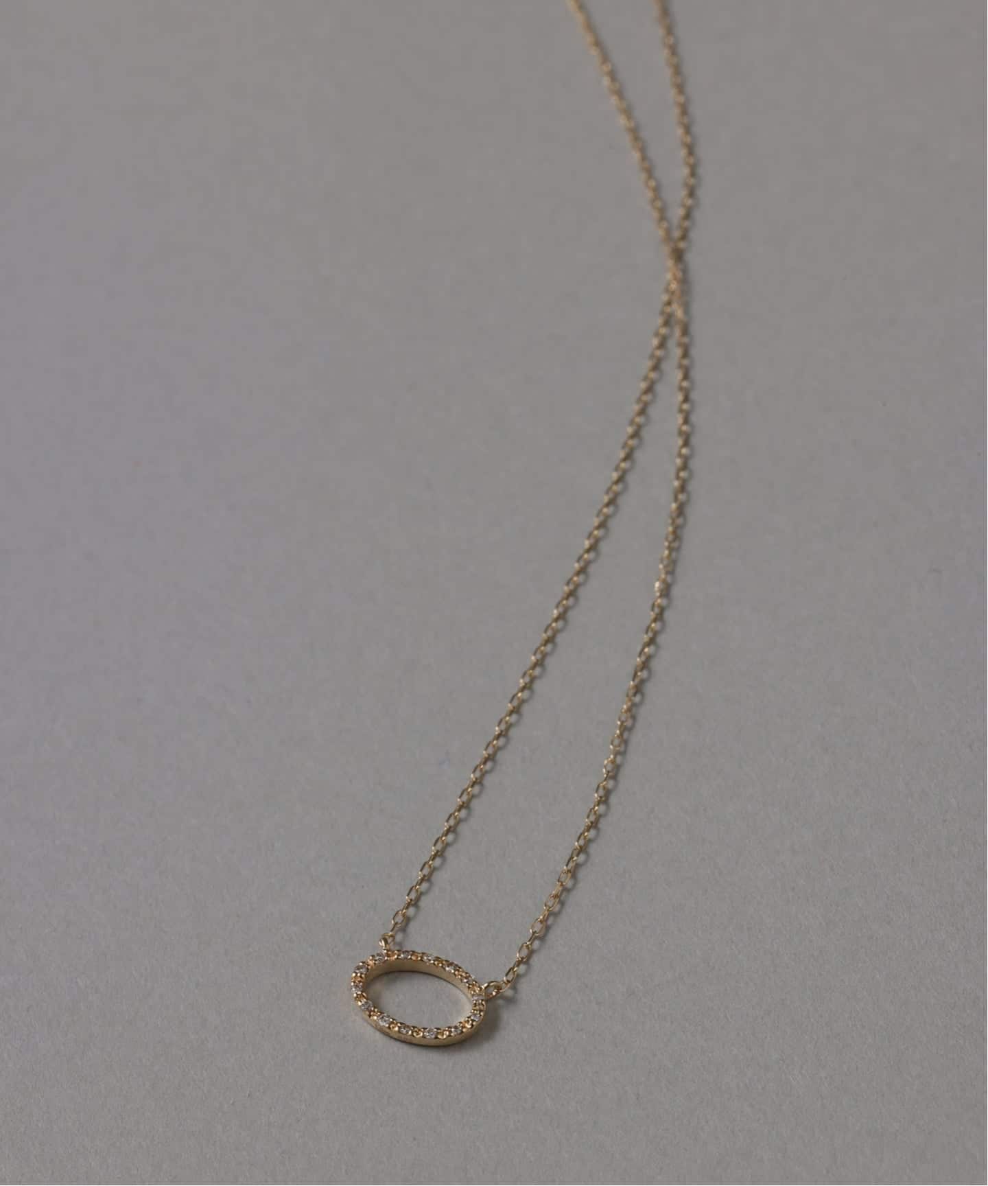 Lilas サークルダイヤネックレス　K10 オーバルダイヤネックレス K10（ネックレス）｜Lilas（リラ）の通販