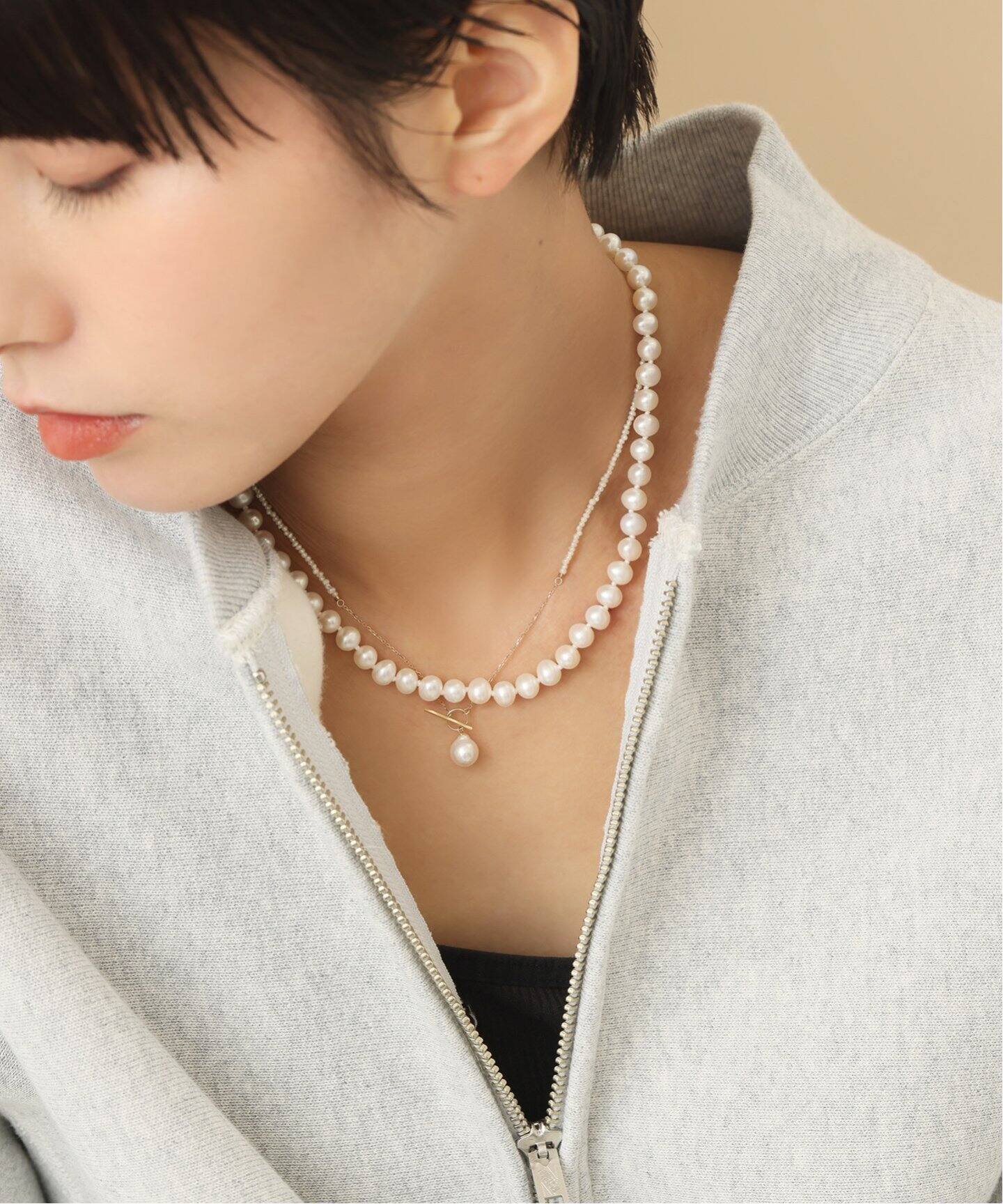 追加》シードパールチェーンネックレス K10（ネックレス）｜Lilas  