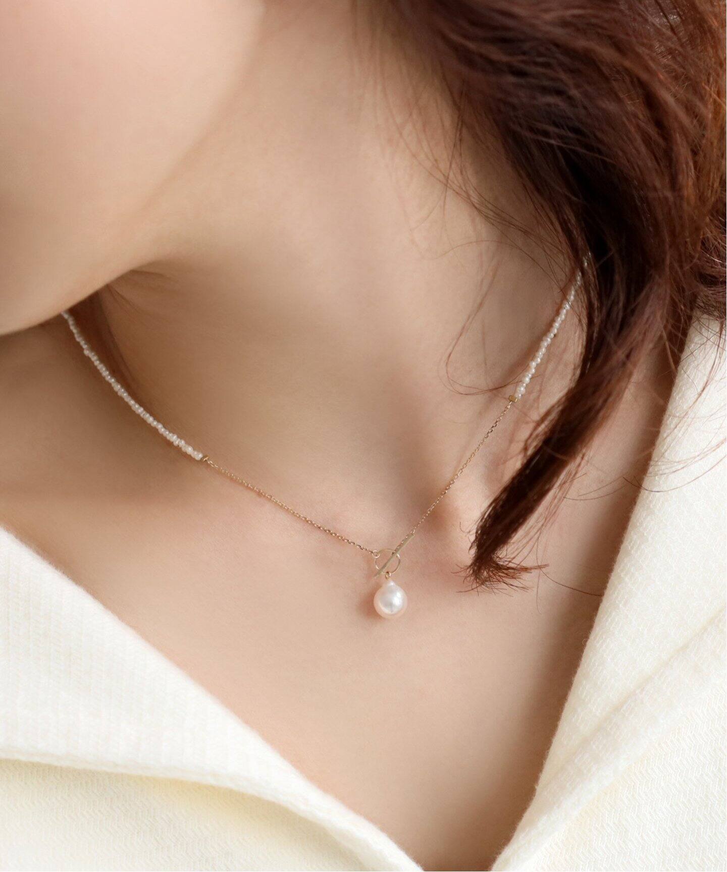 追加》シードパールチェーンネックレス K10（ネックレス）｜Lilas  