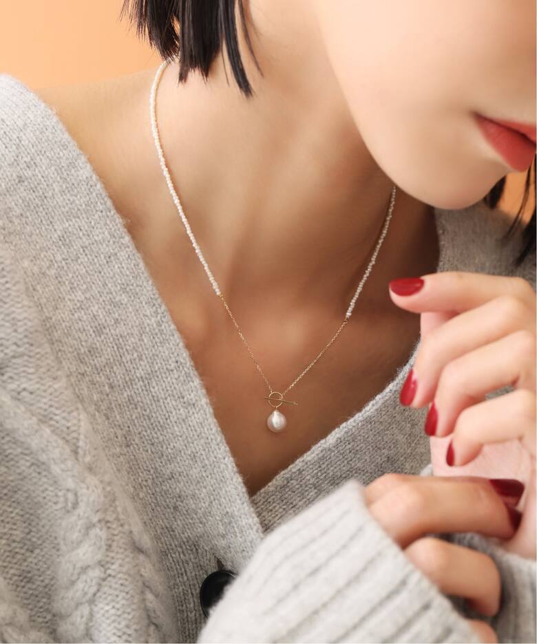 追加》シードパールチェーンネックレス K10（ネックレス）｜Lilas 