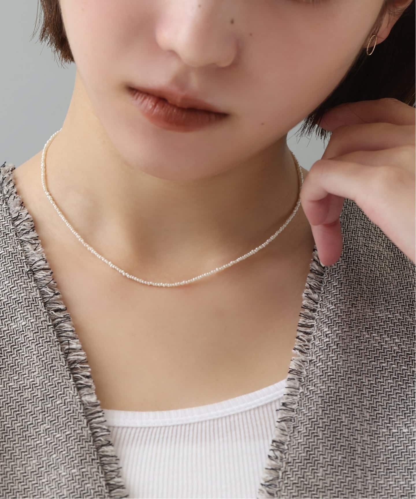 Lilas K10 淡水パール ネックレス ビワパールチェーンネックレス K10（ネックレス）｜Lilas（リラ