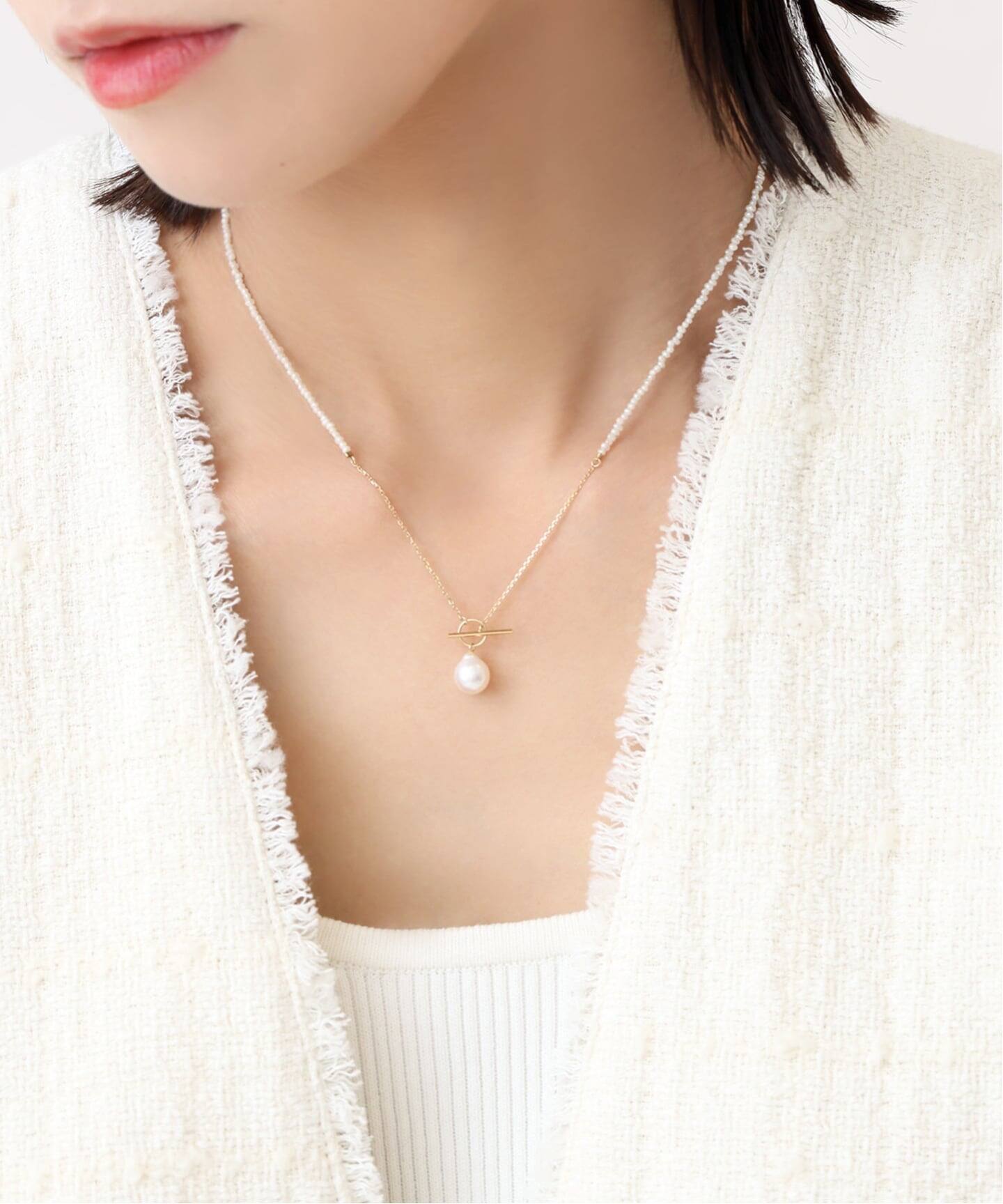 シードパールチェーンネックレス K10（ネックレス）｜Lilas
