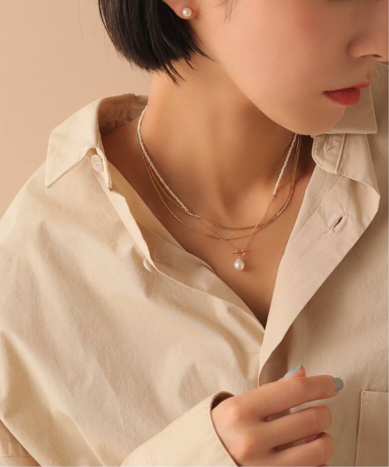 WEB限定予約》シードパールチェーンネックレス K10（ネックレス 