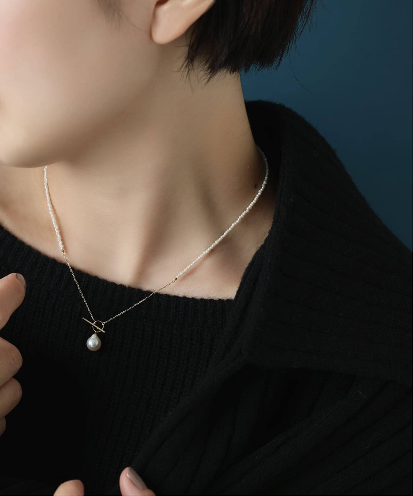 シードパール ネックレス シードパールネックレス シルバーノットクラスプ - CHIROL