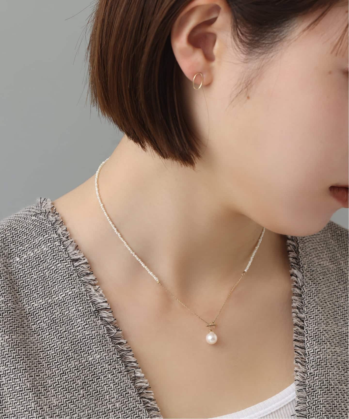 Lilas K10 淡水パール ネックレス シードパールチェーンネックレス K10（ネックレス）｜Lilas