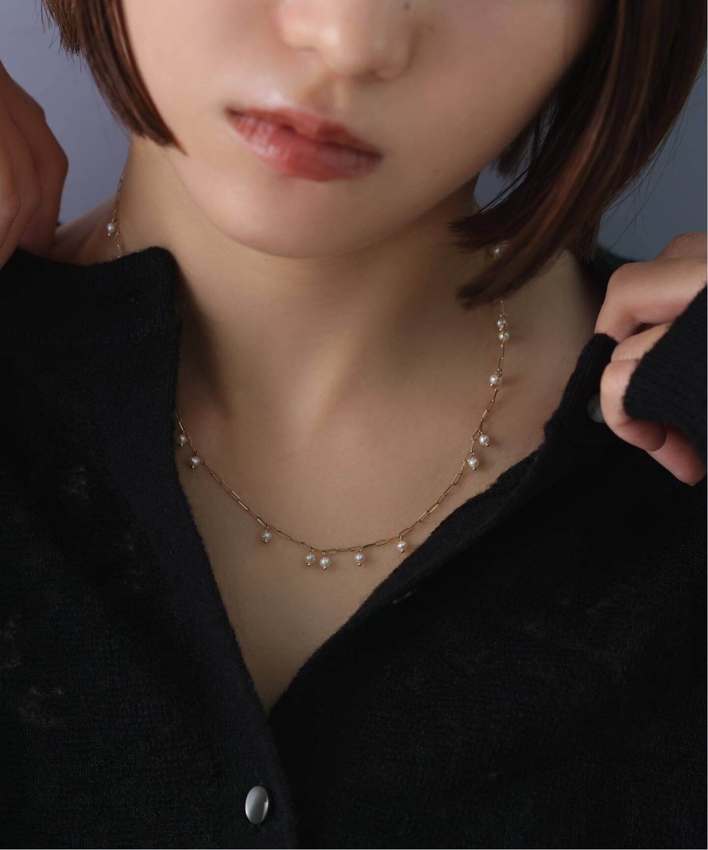 ポテトパールステーションネックレス K10（ネックレス）｜Lilas（リラ 