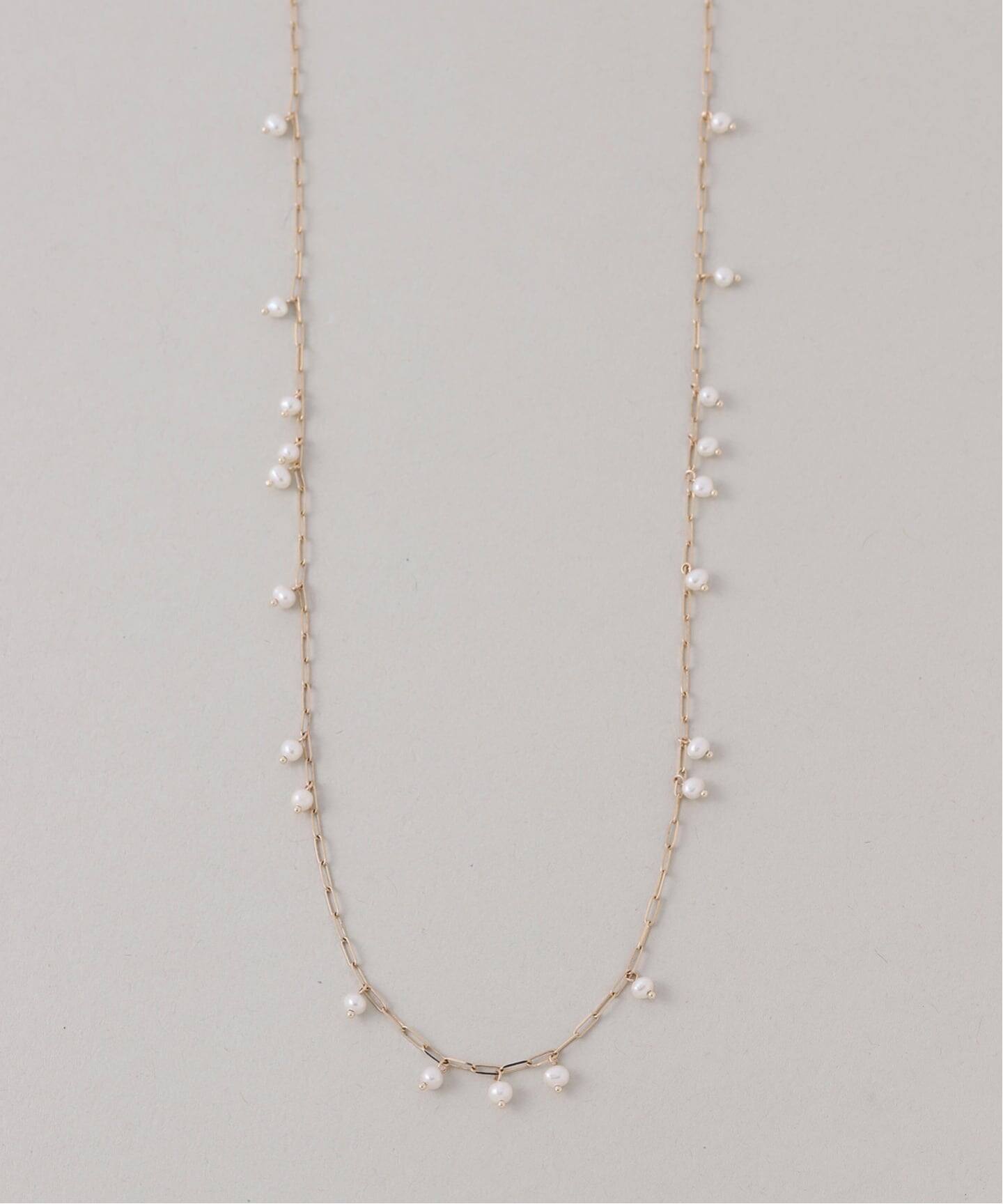 ポテトパールステーションネックレス K10(ネックレス)|Lilas ポテトパールステーションネックレス K10(ネックレス)|Lilas