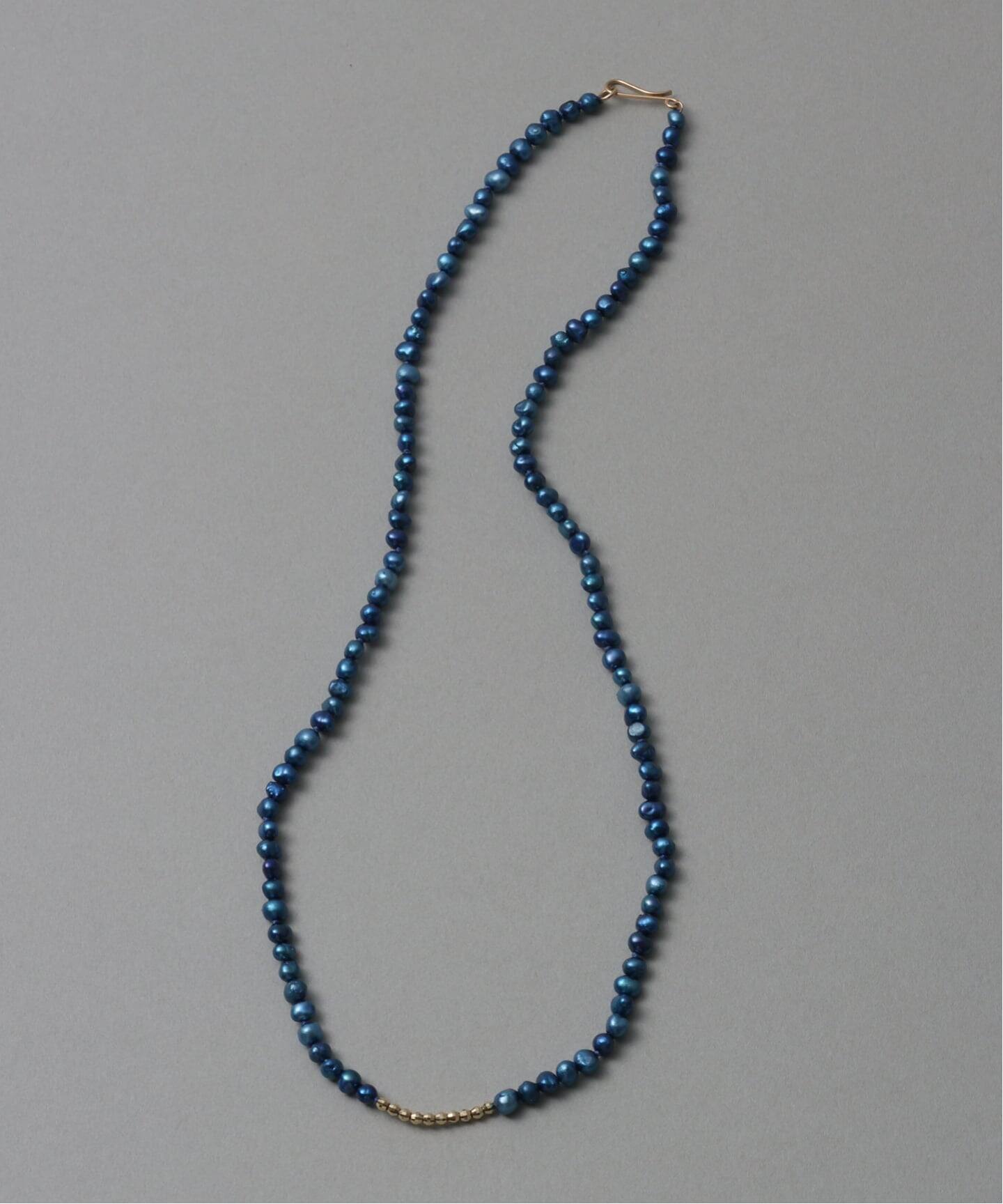 ミラーボール*サザレインディゴパールネックレス K10（ネックレス