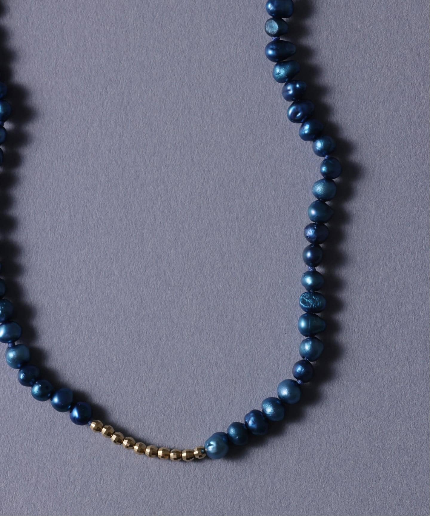 ミラーボール*サザレインディゴパールネックレス K10（ネックレス