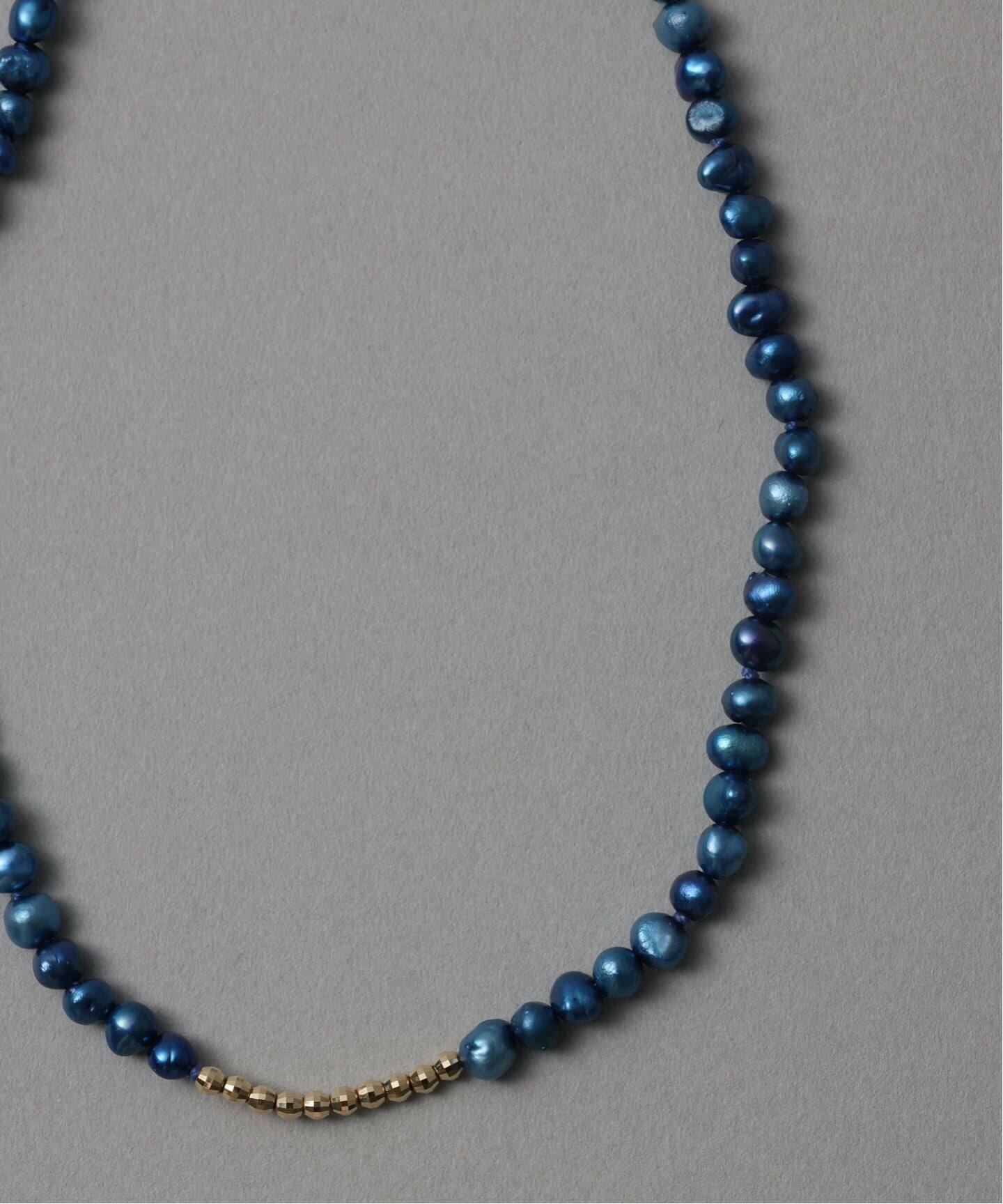 ミラーボール*サザレインディゴパールネックレス K10（ネックレス