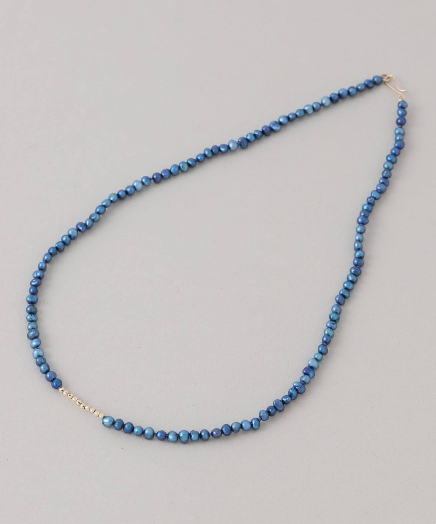 ミラーボール*サザレインディゴパールネックレス K10（ネックレス