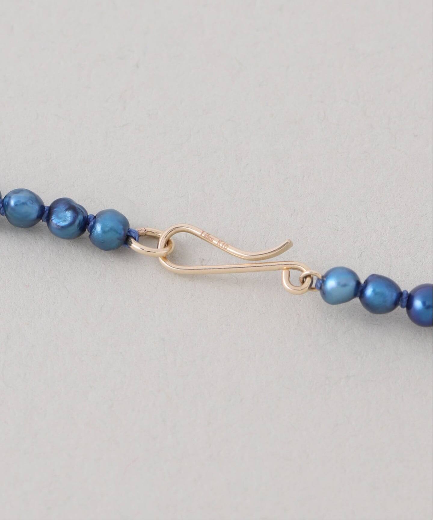 ミラーボール*サザレインディゴパールネックレス K10（ネックレス