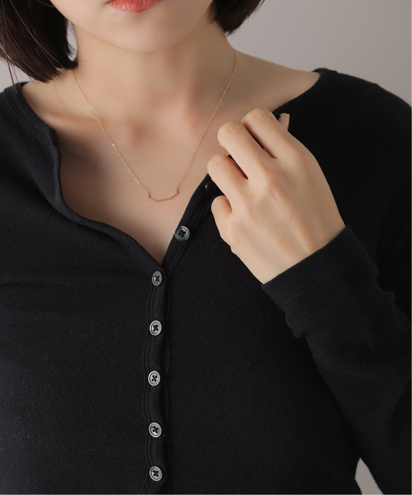 新品Lilas リラ ラフカットクォーツ テクスチャーネックレス K10ゴールド 5角モチーフネックレス K10（ネックレス）｜Lilas（リラ）の通販
