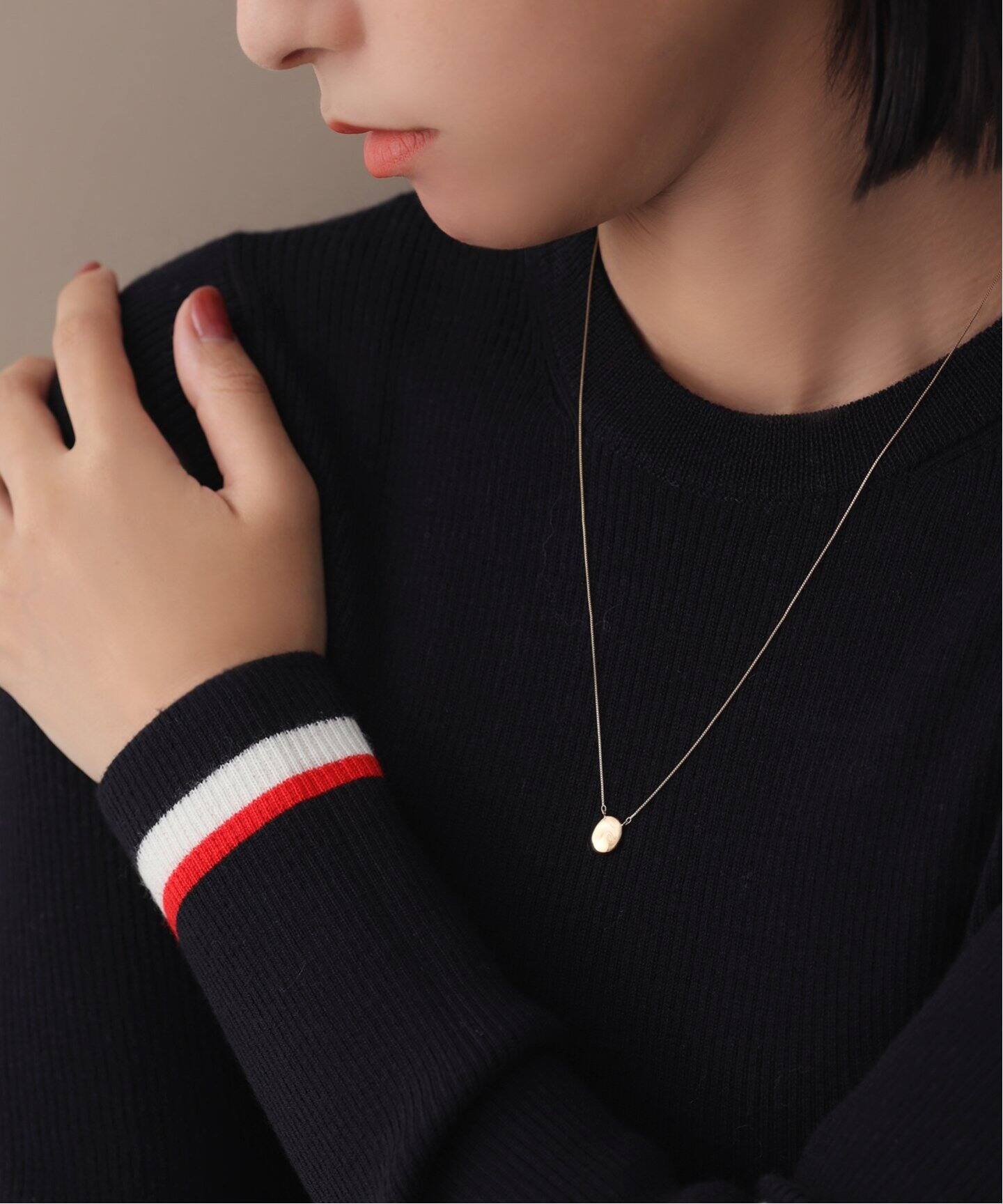 追加》10mmオーバルニュアンスモチーネックレス K10（ネックレス 