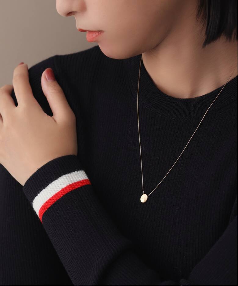 10mmオーバルニュアンスモチーネックレス K10（ネックレス）｜Lilas 