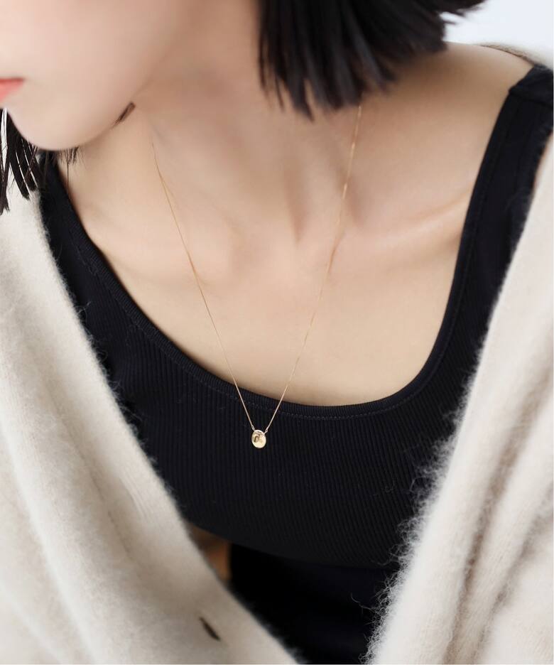 10mmオーバルニュアンスモチーネックレス K10（ネックレス）｜Lilas 