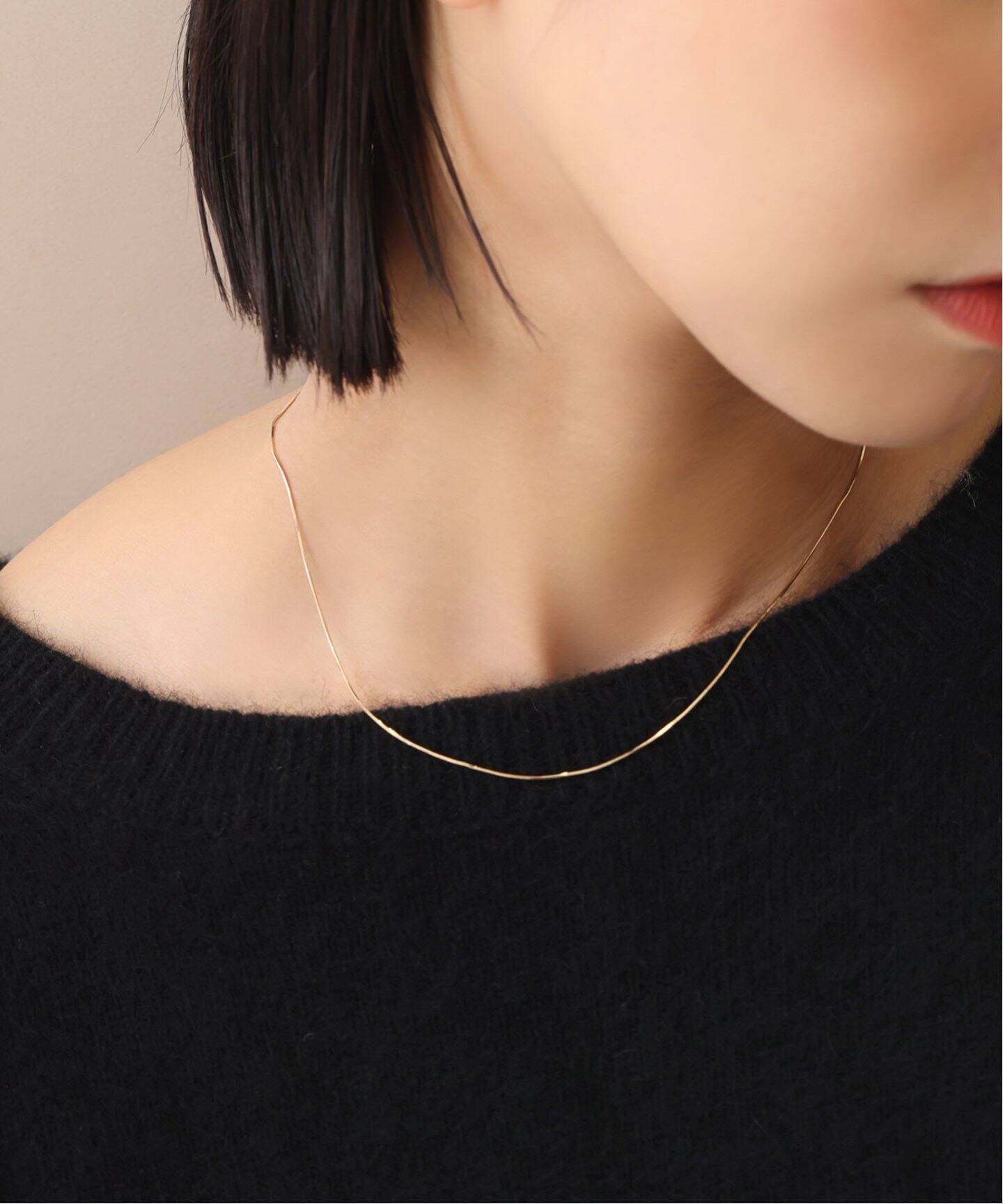 追加》コンパクトチェーン38cmネックレス K10（ネックレス）｜Lilas 
