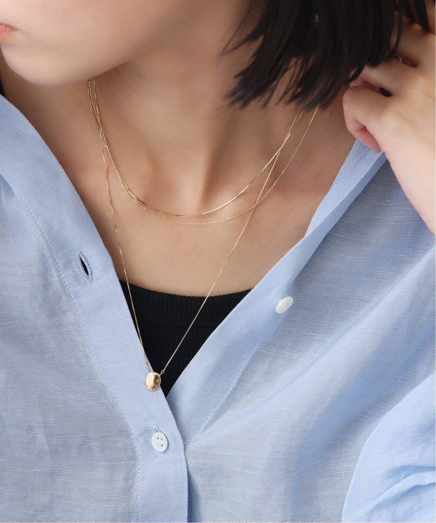 追加》コンパクトチェーン38cmネックレス K10（ネックレス）｜Lilas  