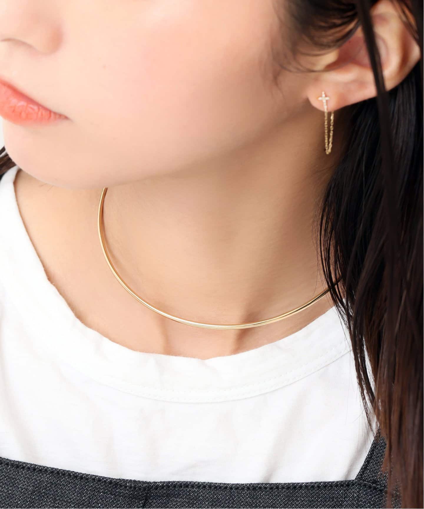 美品♡lilas　2.5パイプC型チョーカー K10　スピックアンドスパン　リラ 2.5パイプC型チョーカー K10（ネックレス）｜Lilas（リラ）の