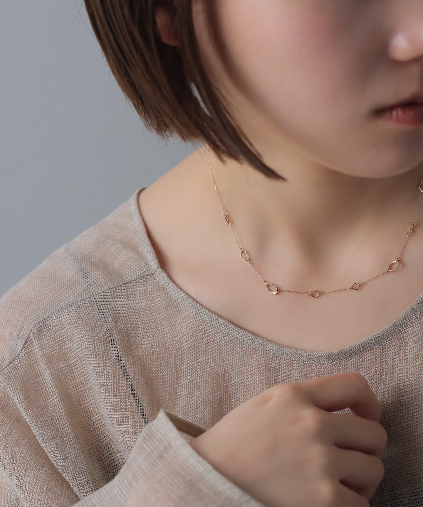 Liife K10 ネックレス ミックスダイヤモチーフネックレス K10（ネックレス）｜Lilas