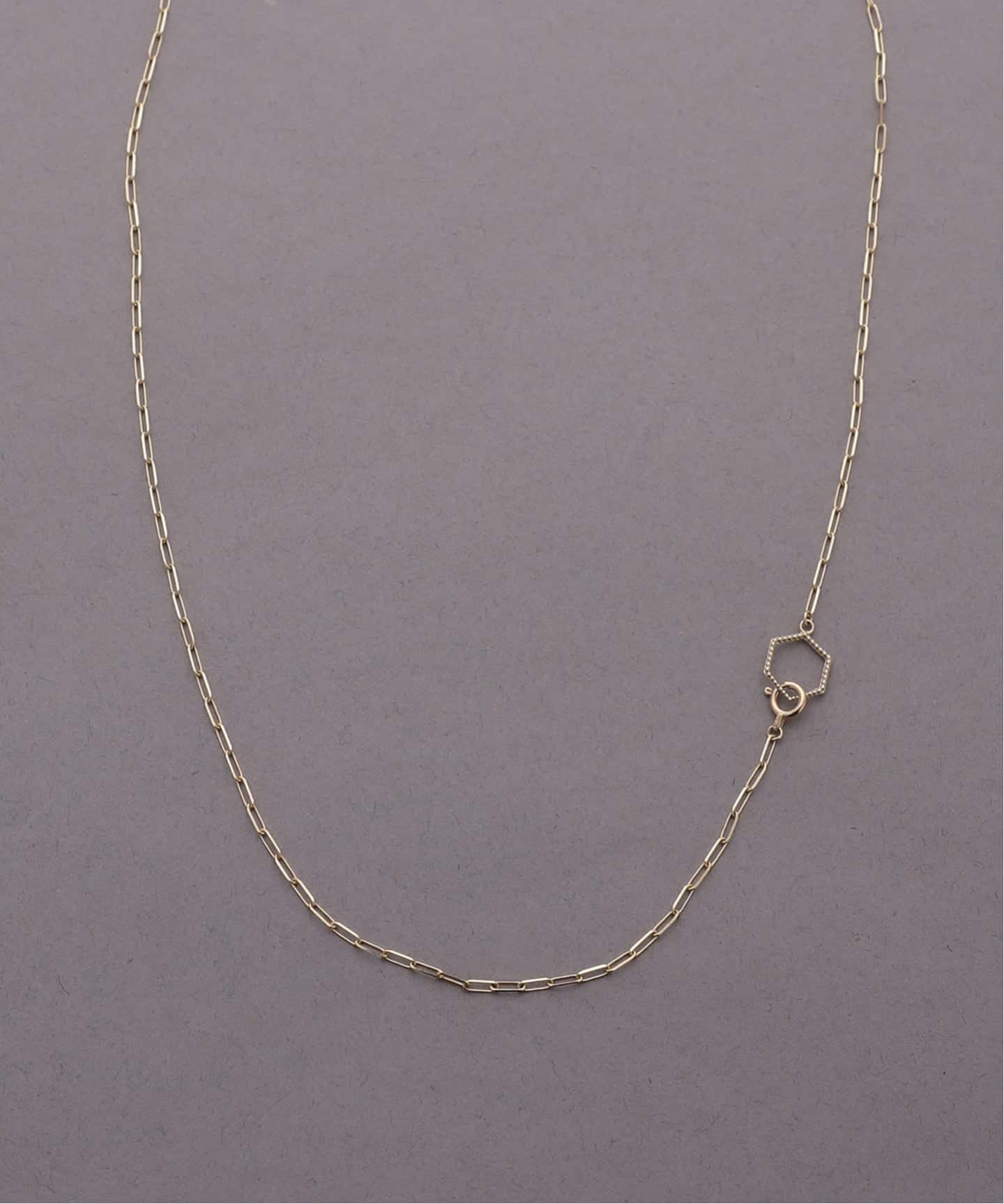 lilas ヘキサゴンモチーフ　ネックレス ヘキサゴンモチーフペーパークリップチェーン45cmネックレス K10
