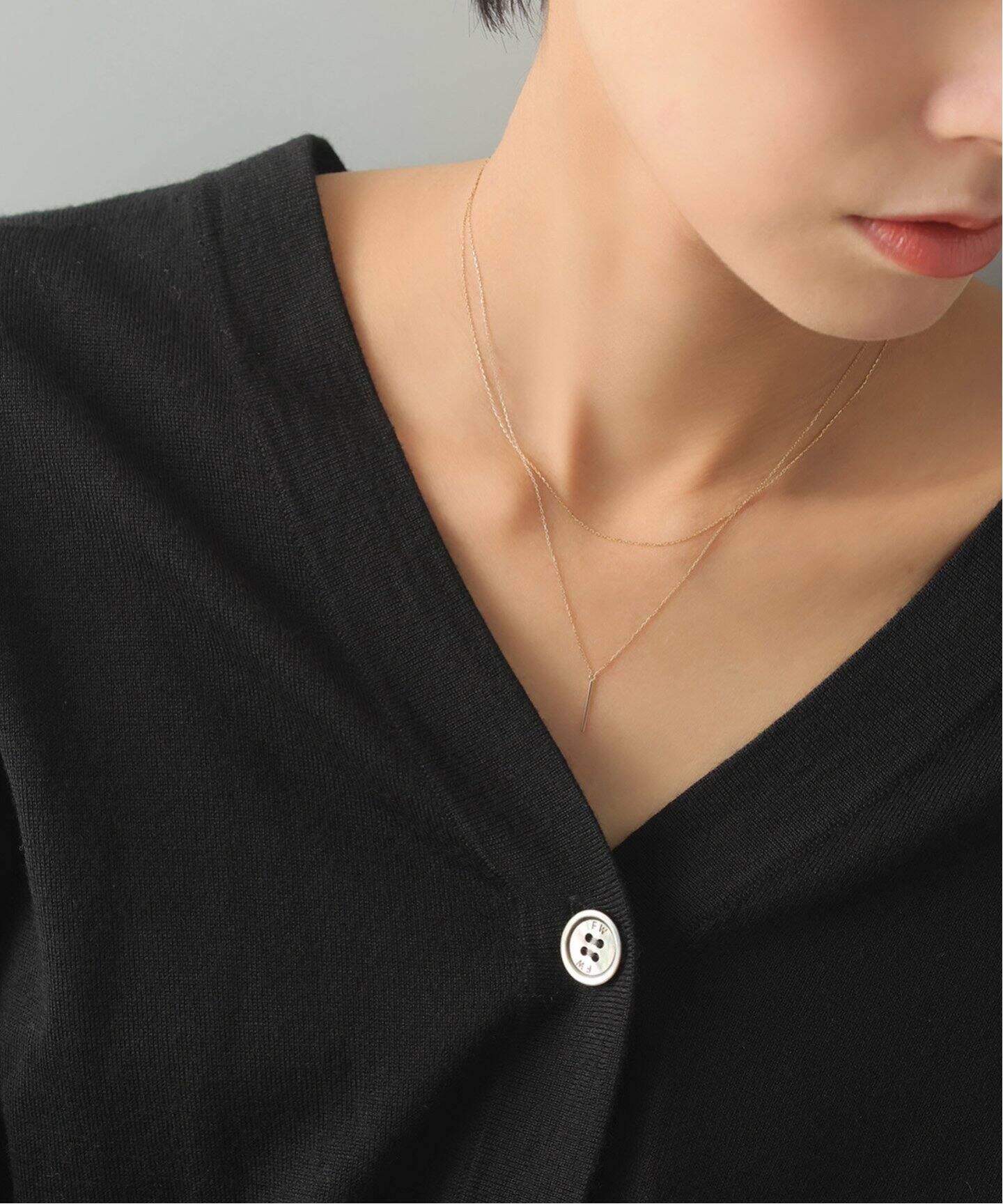 WEB限定》12mmバーティカルバーネックレス K10（ネックレス）｜Lilas