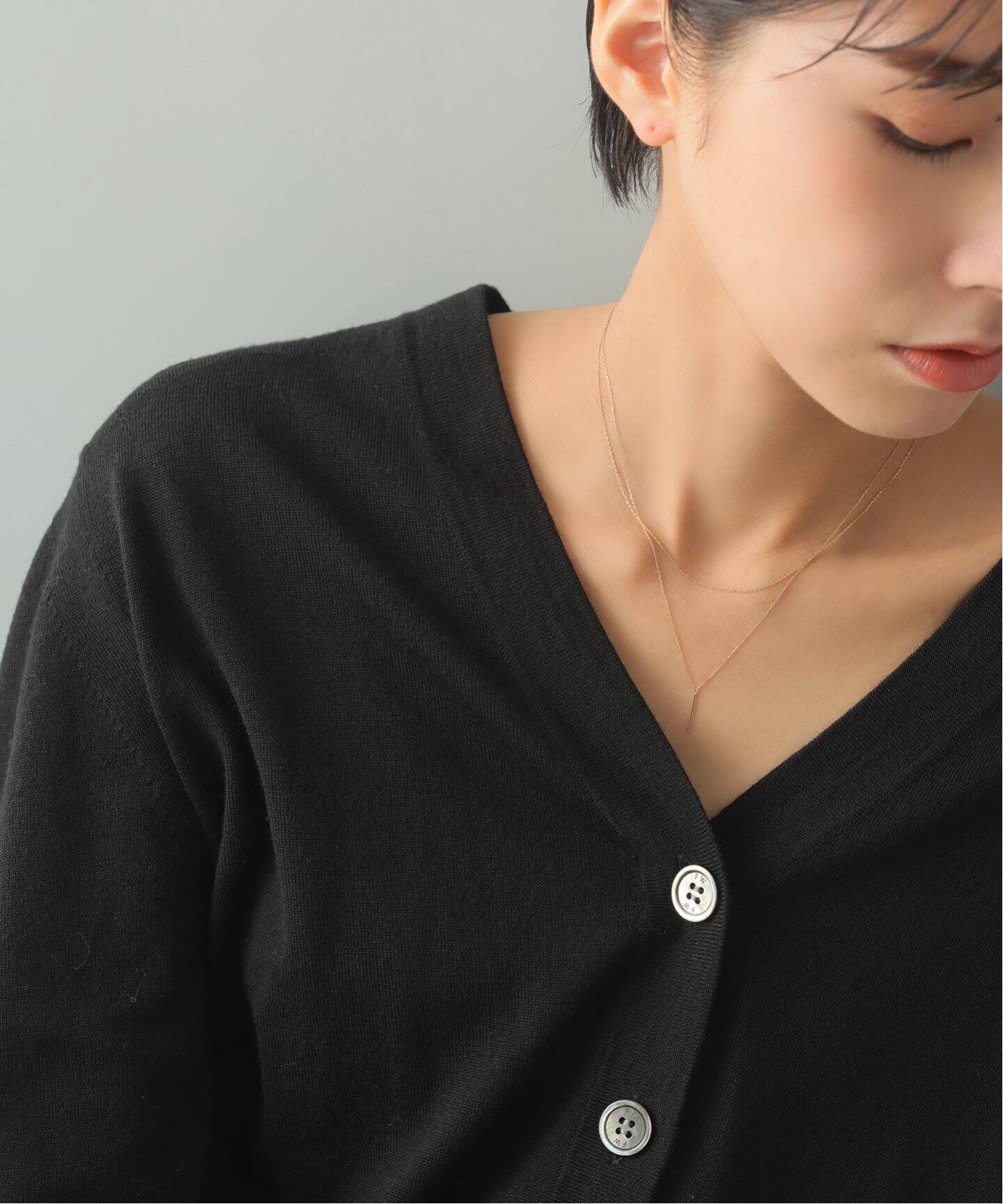 WEB限定》12mmバーティカルバーネックレス K10（ネックレス）｜Lilas