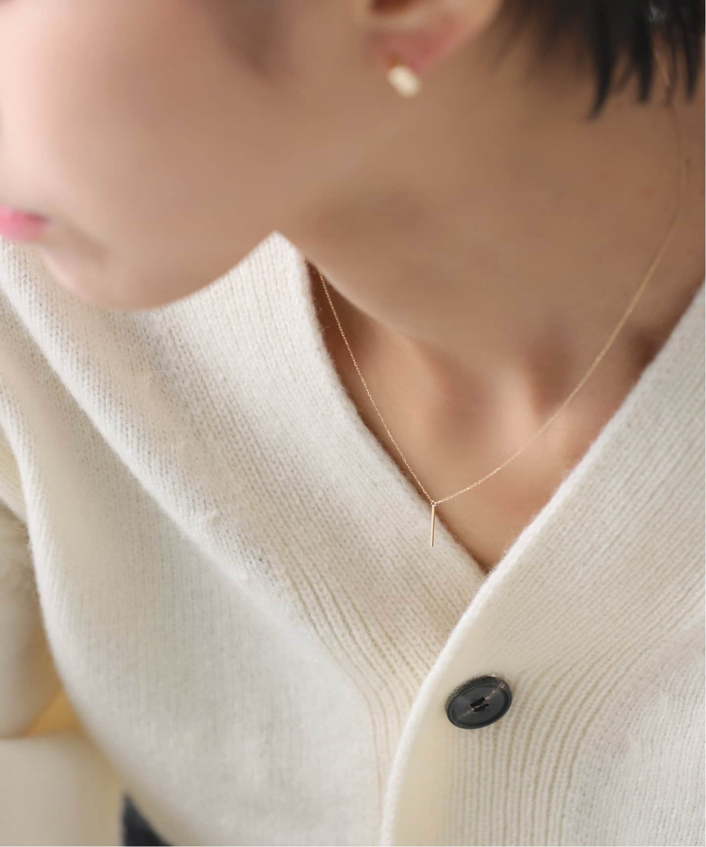 WEB限定》12mmバーティカルバーネックレス K10（ネックレス）｜Lilas